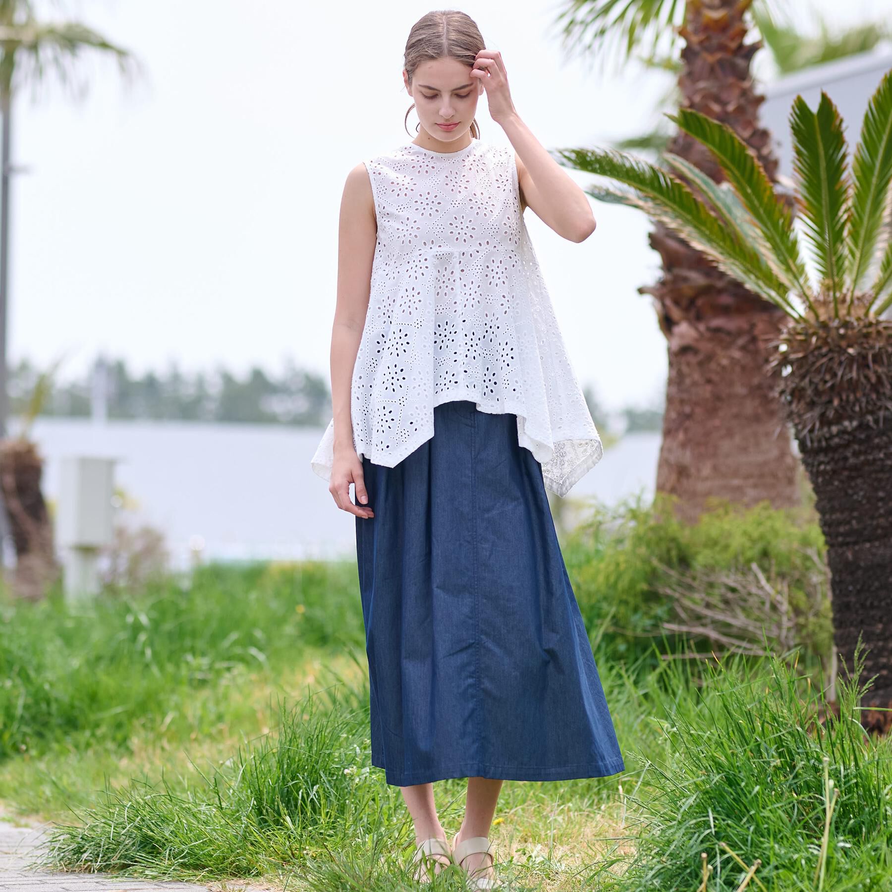 DRESSTERIOR「【コットン100％/洗える】カットワークレースブラウス」|シャツ・ブラウス|