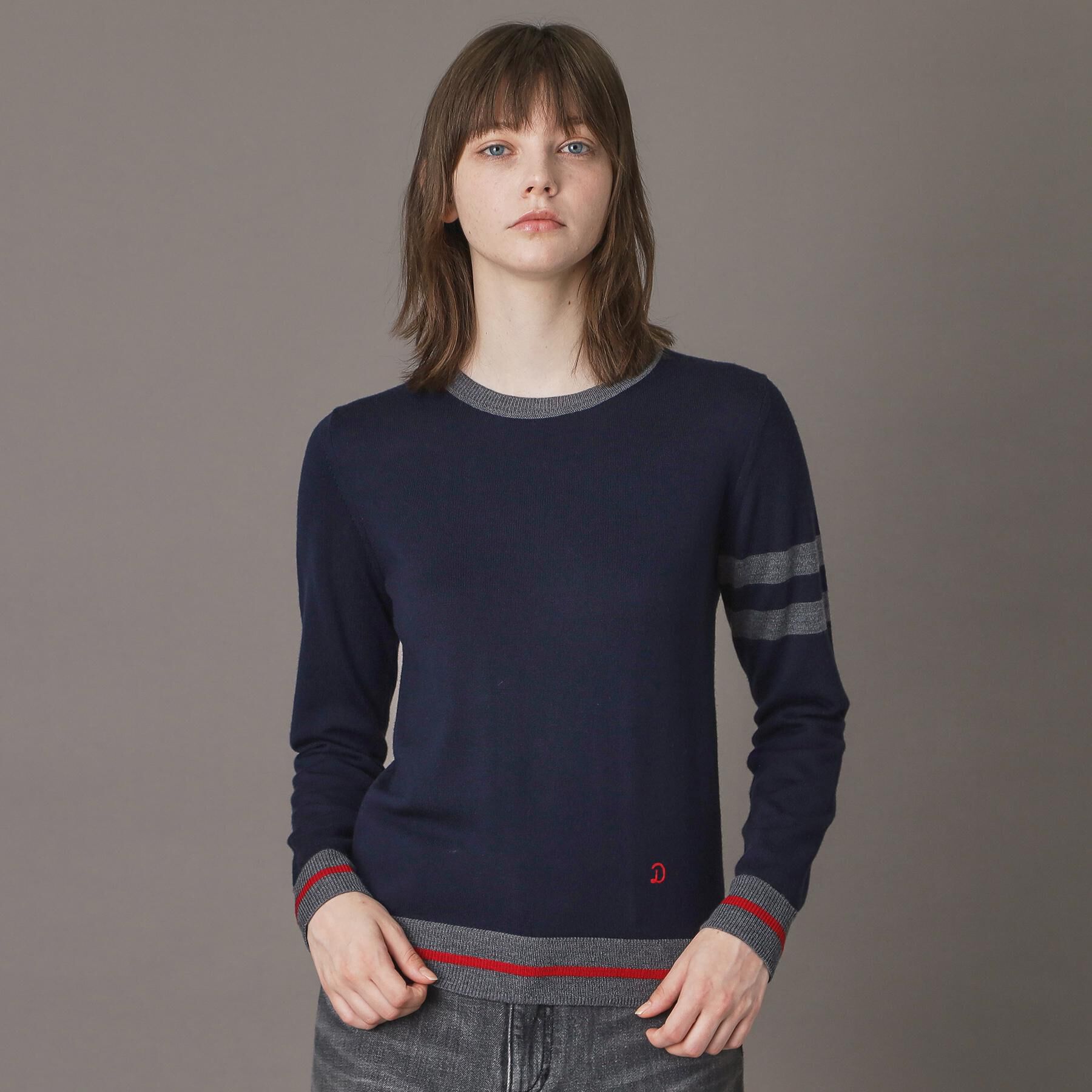 DRESSTERIOR「ファインメリノクルーネックラインプルオーバー」|ニット・セーター|