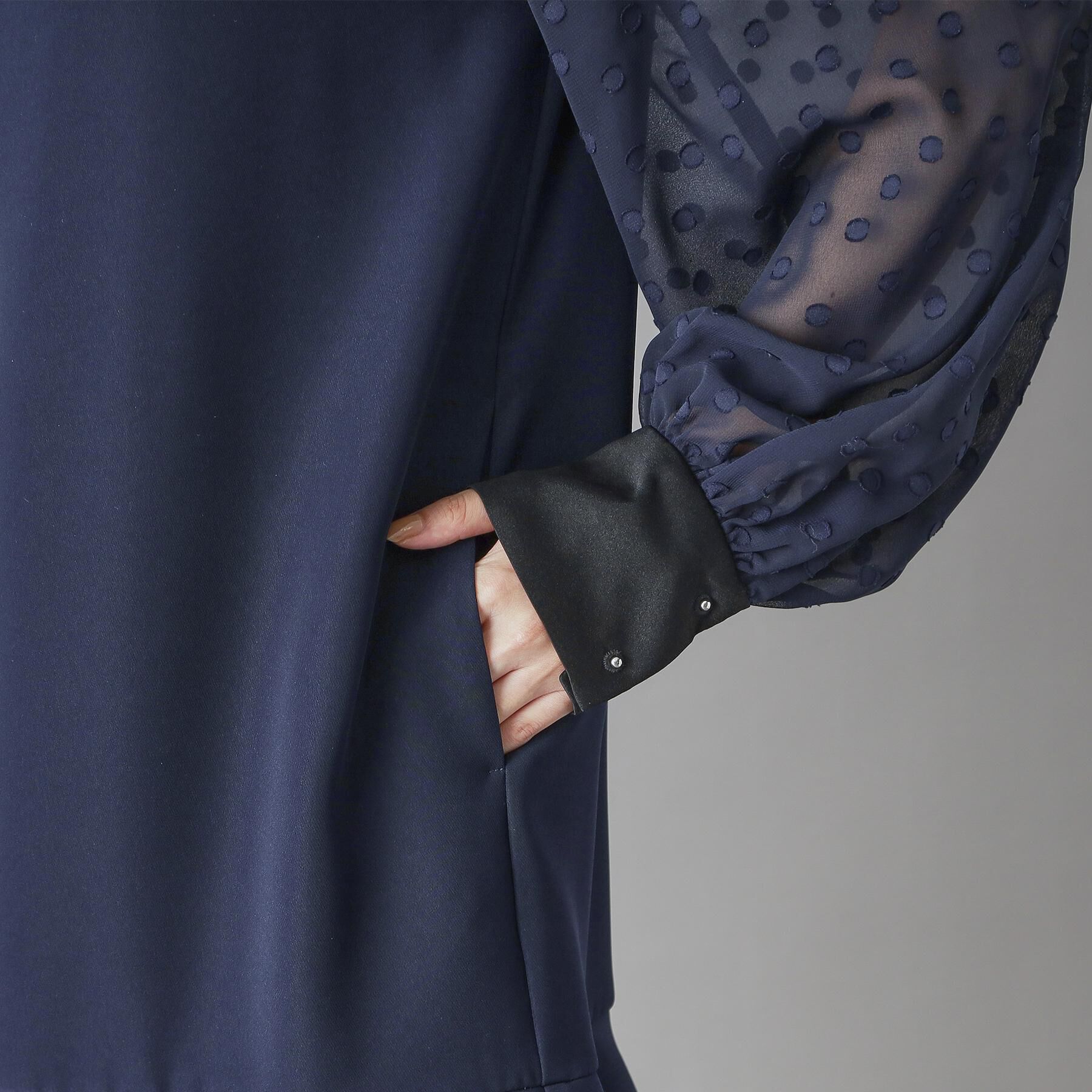 DRESSTERIOR「【otonaMUSE 11月号掲載】ダブルクロスボリュームスリーブミニワンピース」|ワンピース|