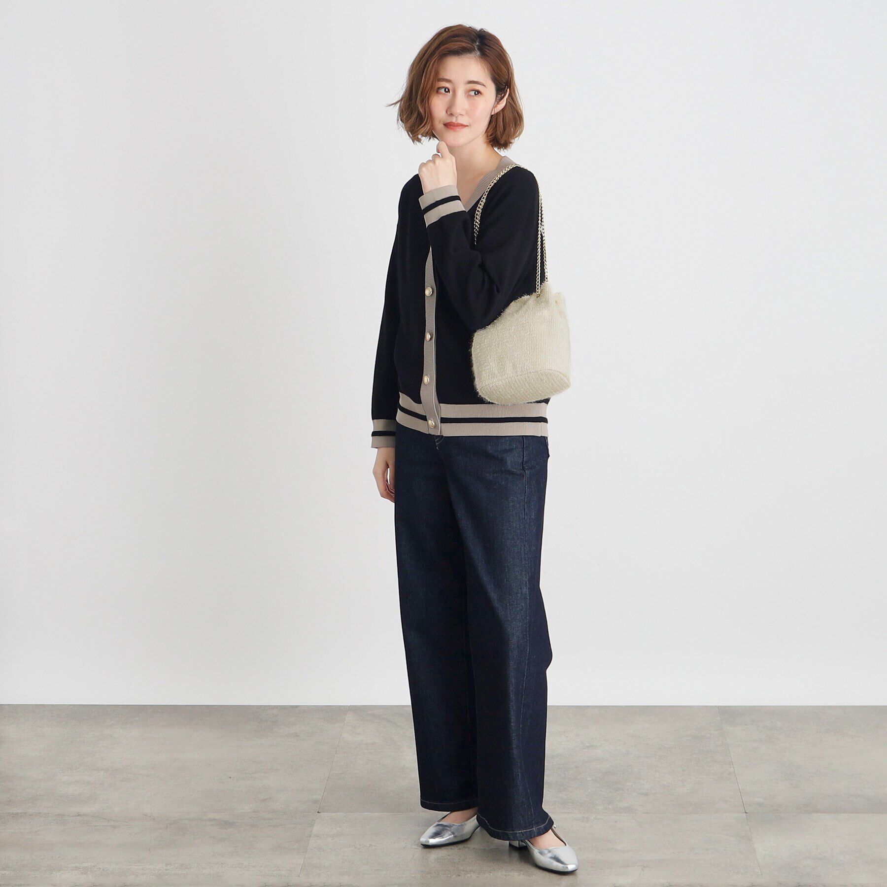 grove「【雑誌掲載】ラメニットチェーン巾着ショルダー」|ショルダー・メッセンジャー|