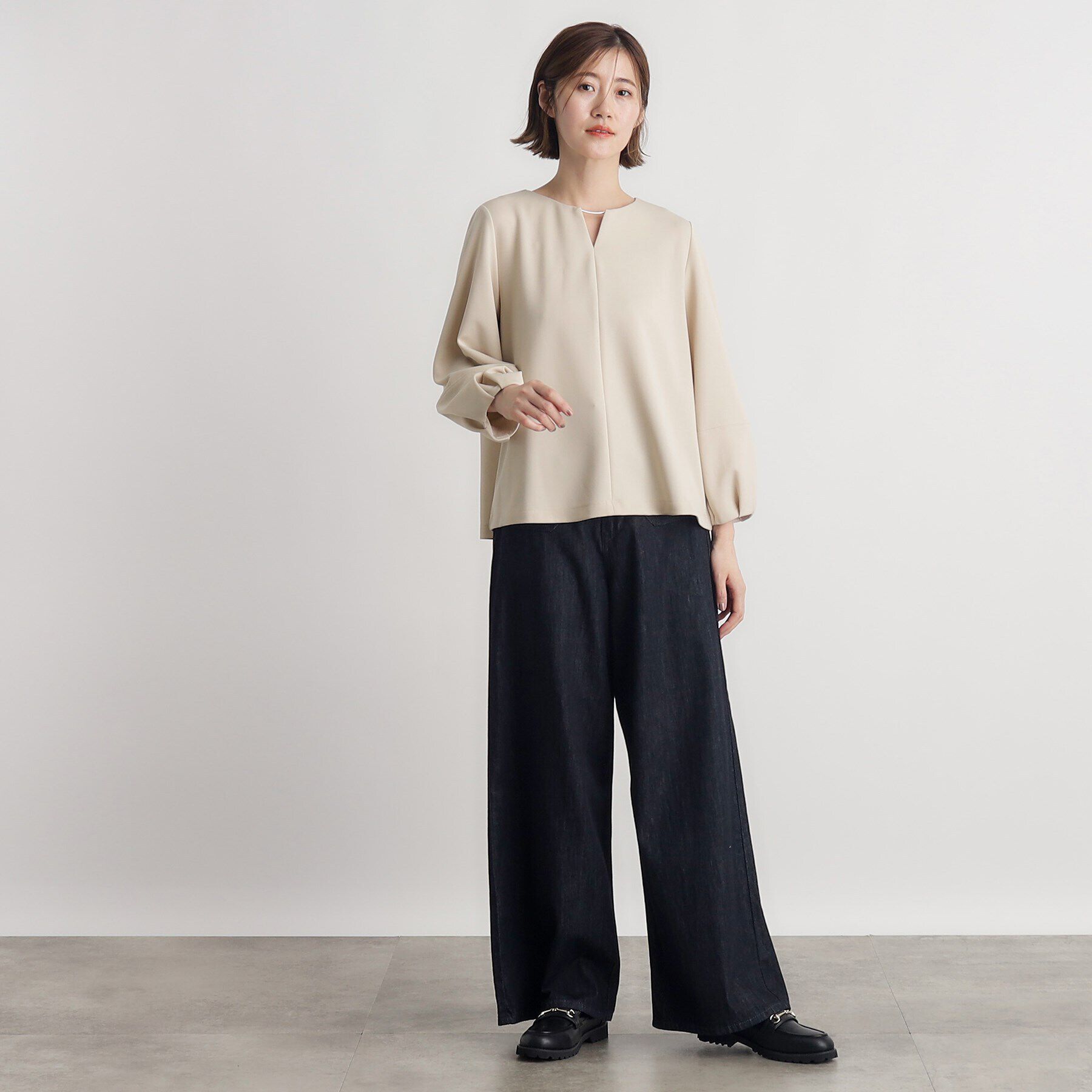 grove「カットツイルランタンスリーブプルオーバー」|Tシャツ・カットソー|