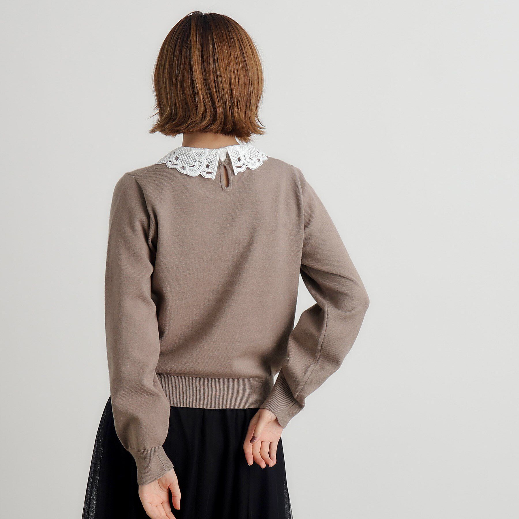 grove「取り外し衿付きニットプルオーバー」|ニット・セーター|