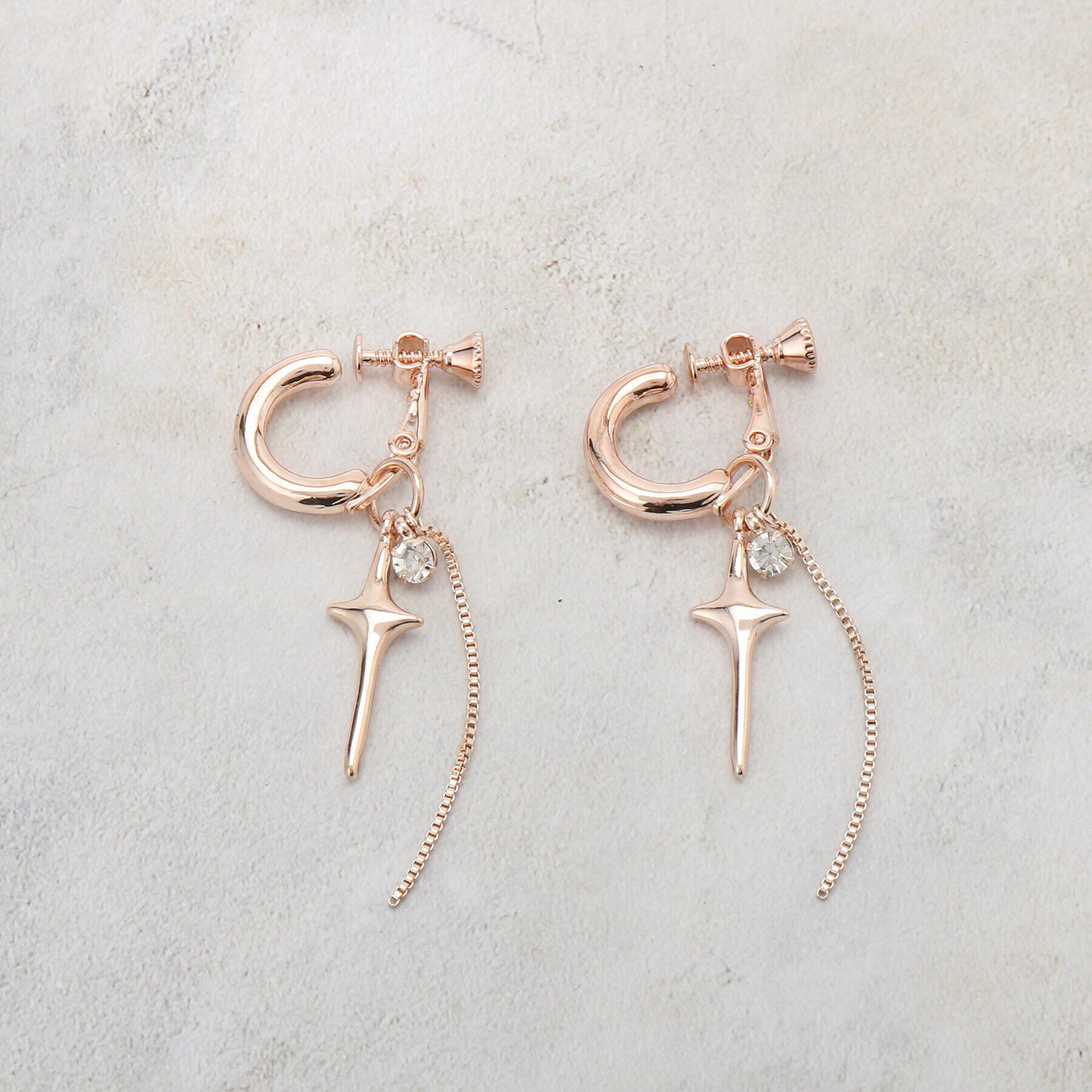 grove「スターモチーフイヤリング【2WAY】」|イヤリング|ピンクシルバー(00