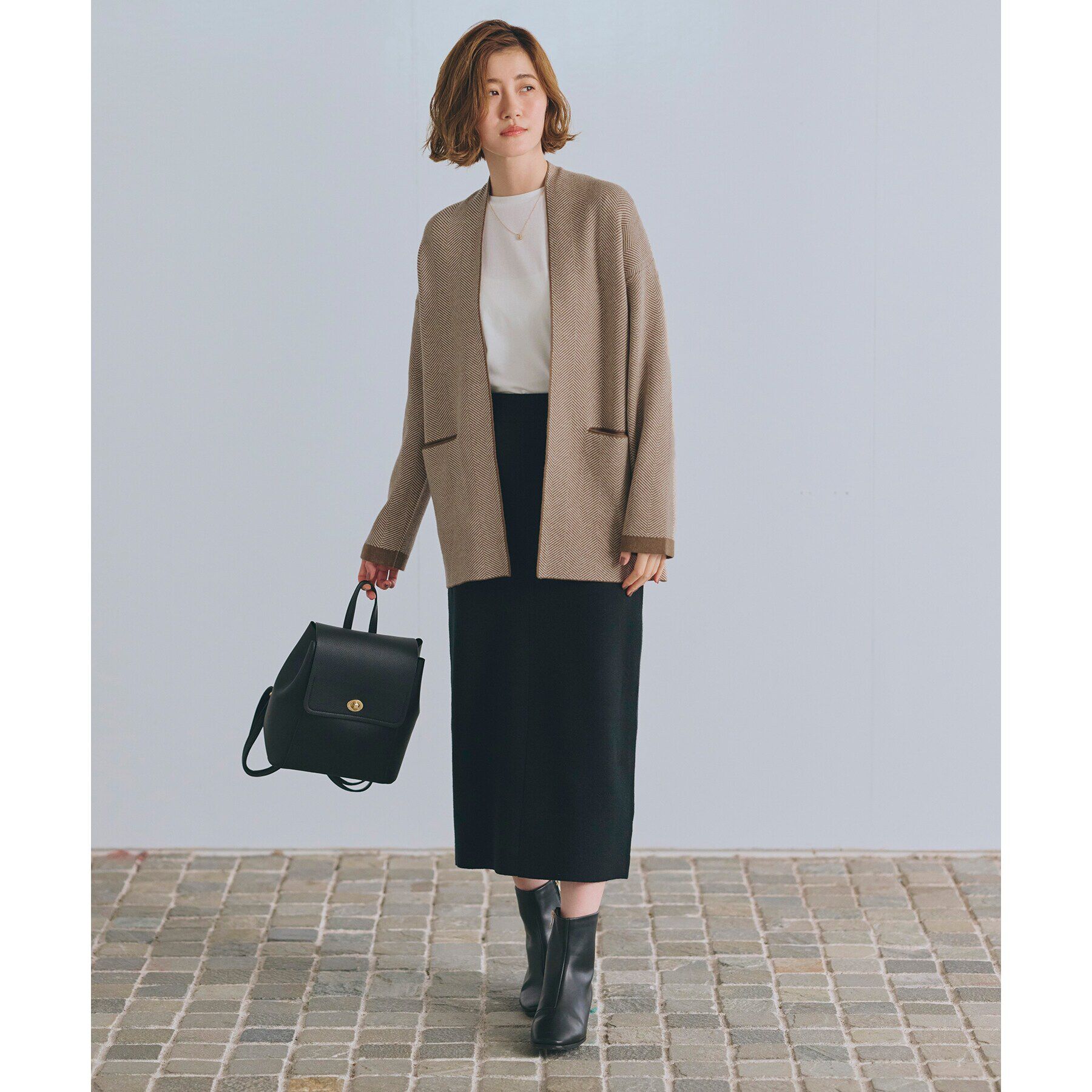 grove「ニットジャカードナロースカート」|スカート|