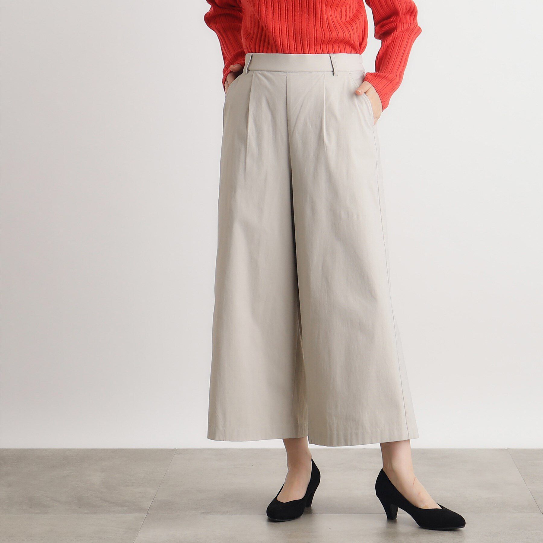 grove「【多機能】裏起毛ハイパーストレッチワイドパンツ」|その他|グレージュ(050)