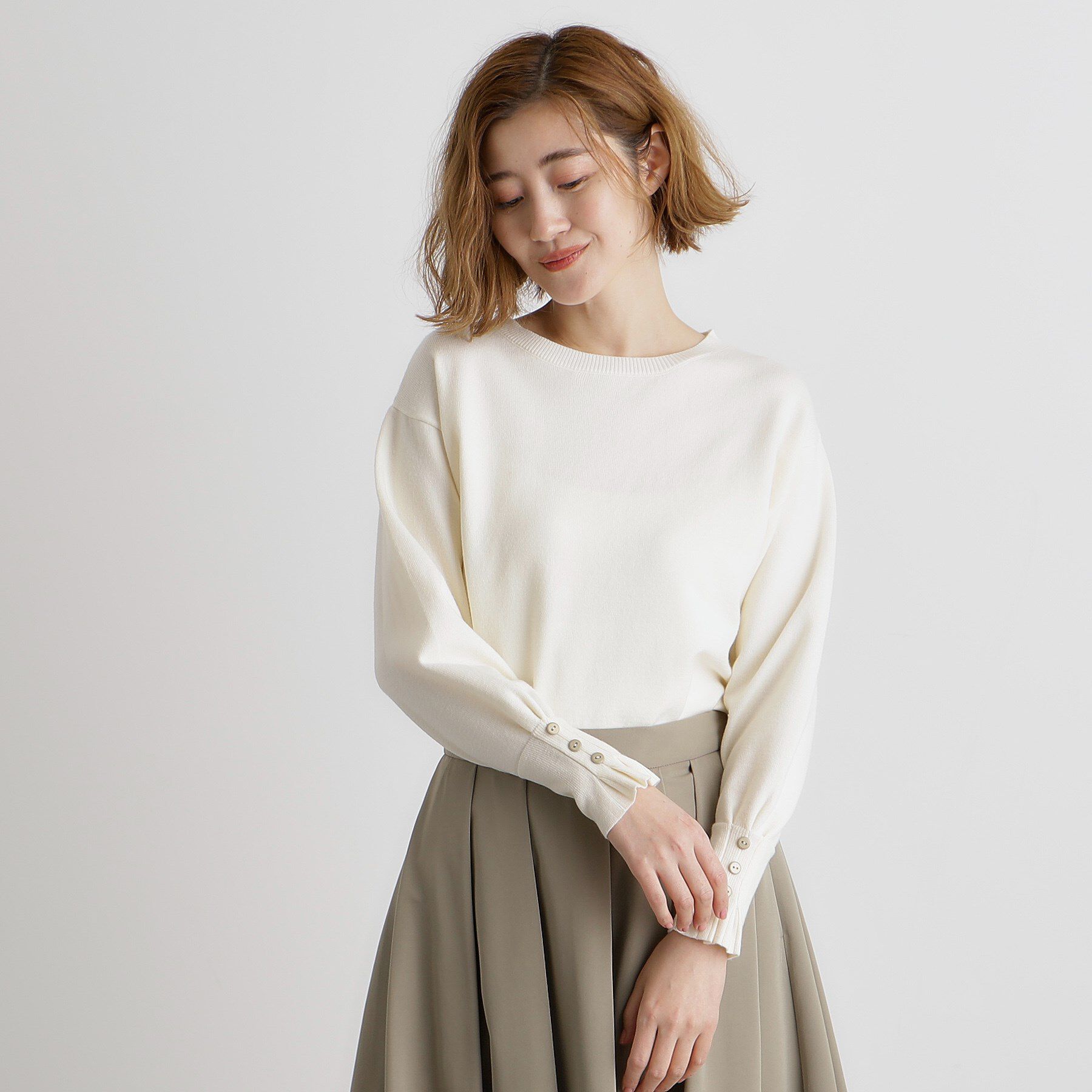 grove「タックスリーブニット」|ニット・セーター|