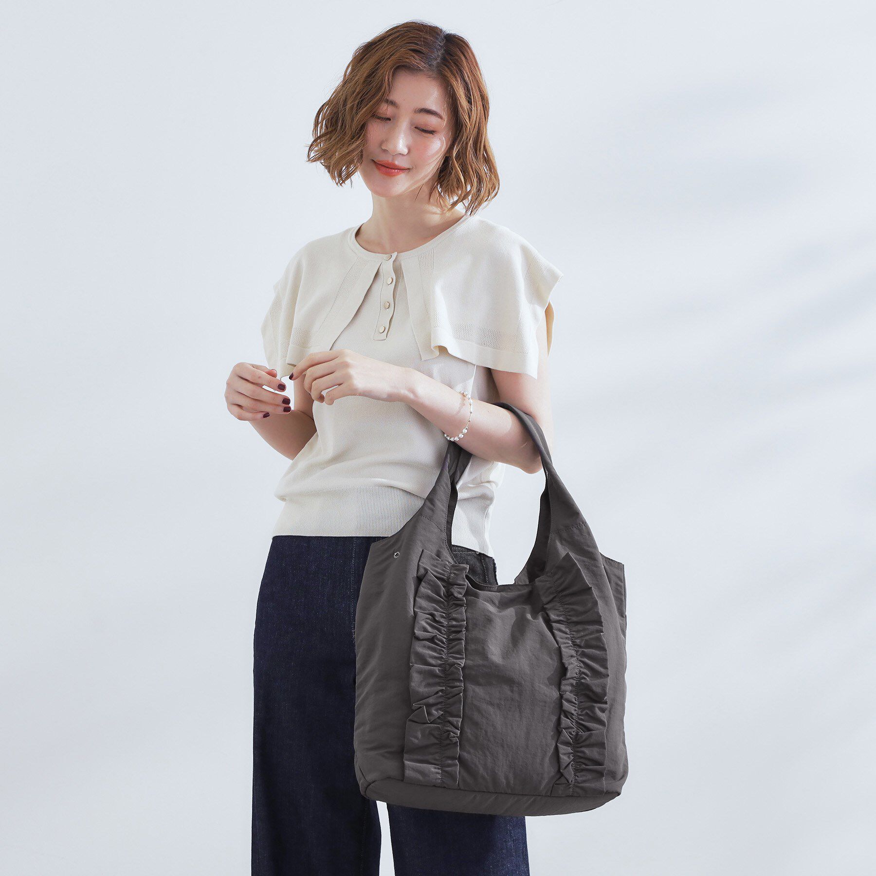grove「【撥水】フリル変形トート」|トートバッグ|