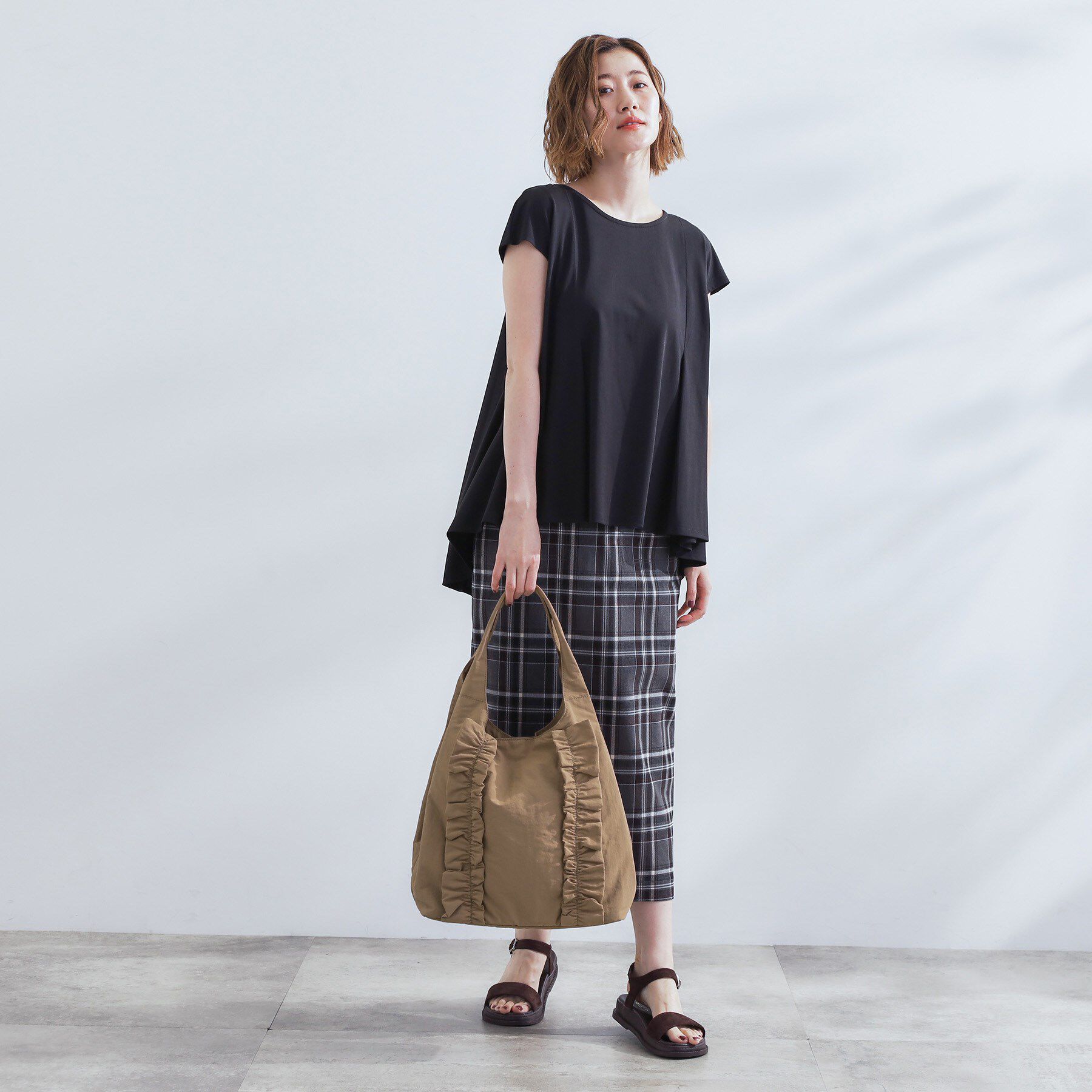 grove「【撥水】フリル変形トート」|トートバッグ|