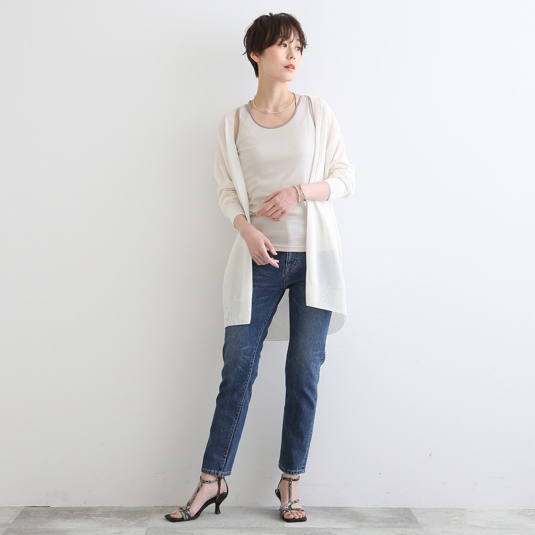 INDIVI「【洗える/日本製】ストラップデザインタンクトップ」|キャミソール|