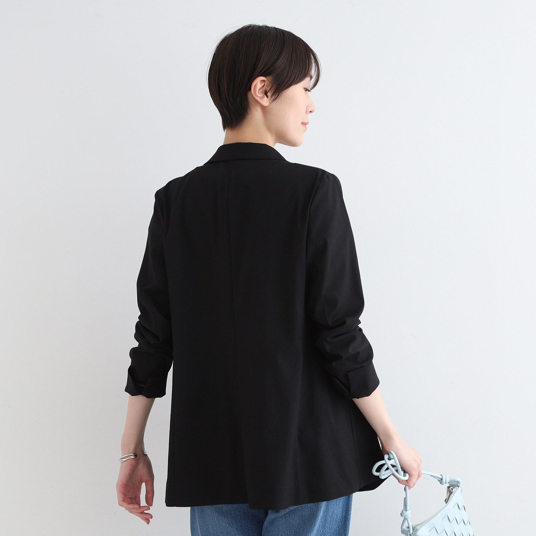 INDIVI「【洗える／UVケア／接触冷感／SETUP可能】麻混テーラードダブルジャケット」|スーツ|