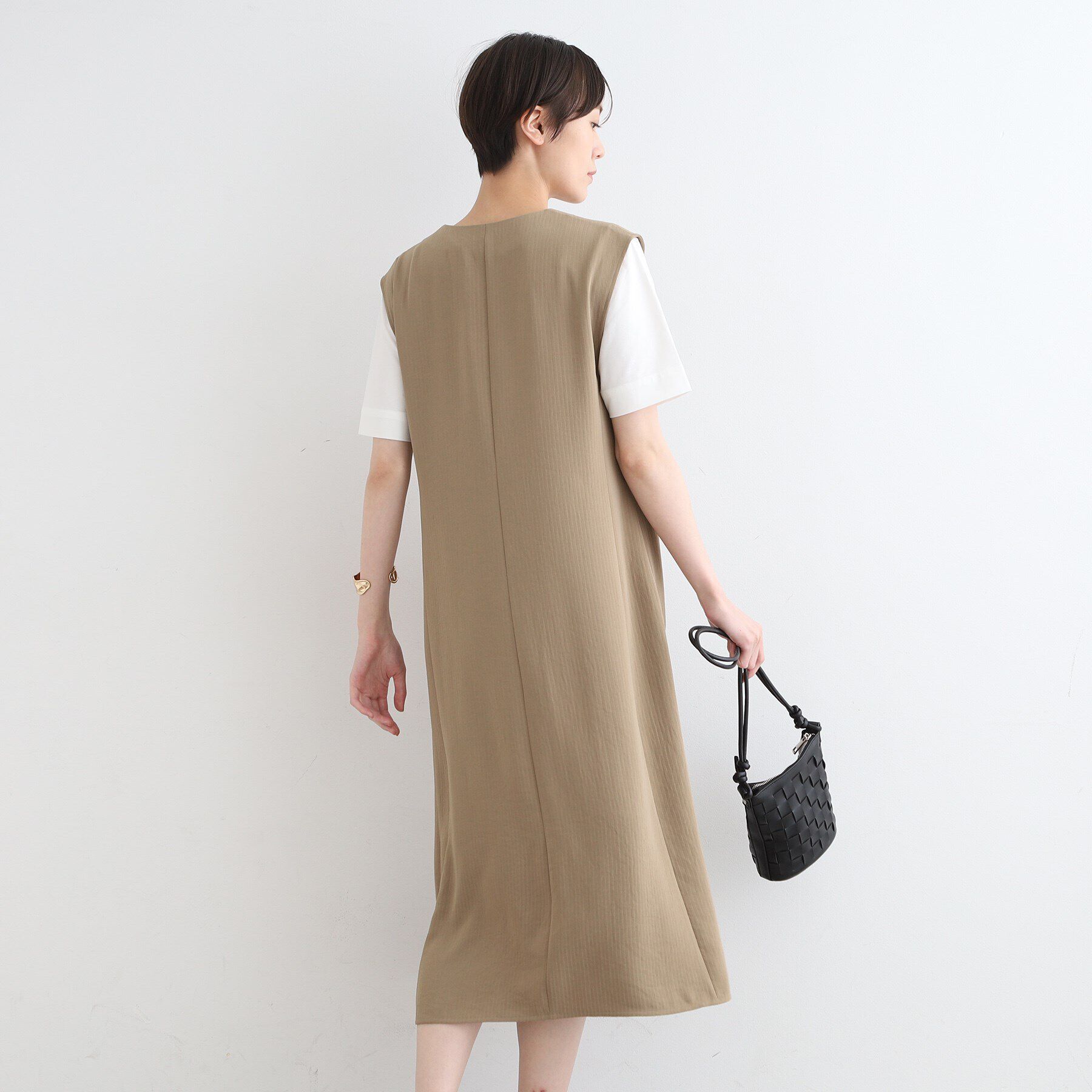 INDIVI「【洗える／UVケア／接触冷感／吸水速乾】ジレ風デザインワンピース」|ワンピース|