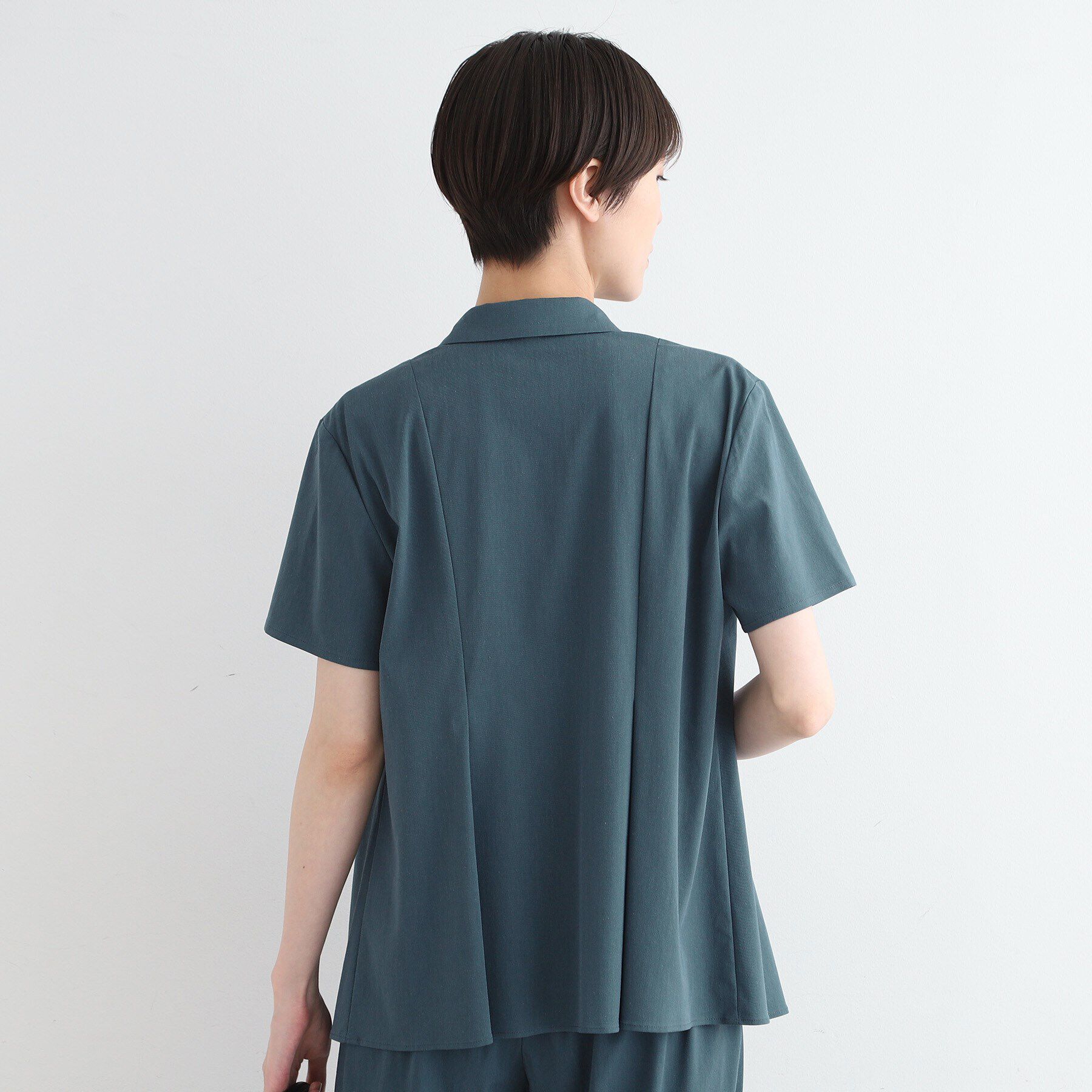 INDIVI「【洗える／UVケア／接触冷感／SETUP可能】麻混切り替えデザインブラウス」|シャツ・ブラウス|