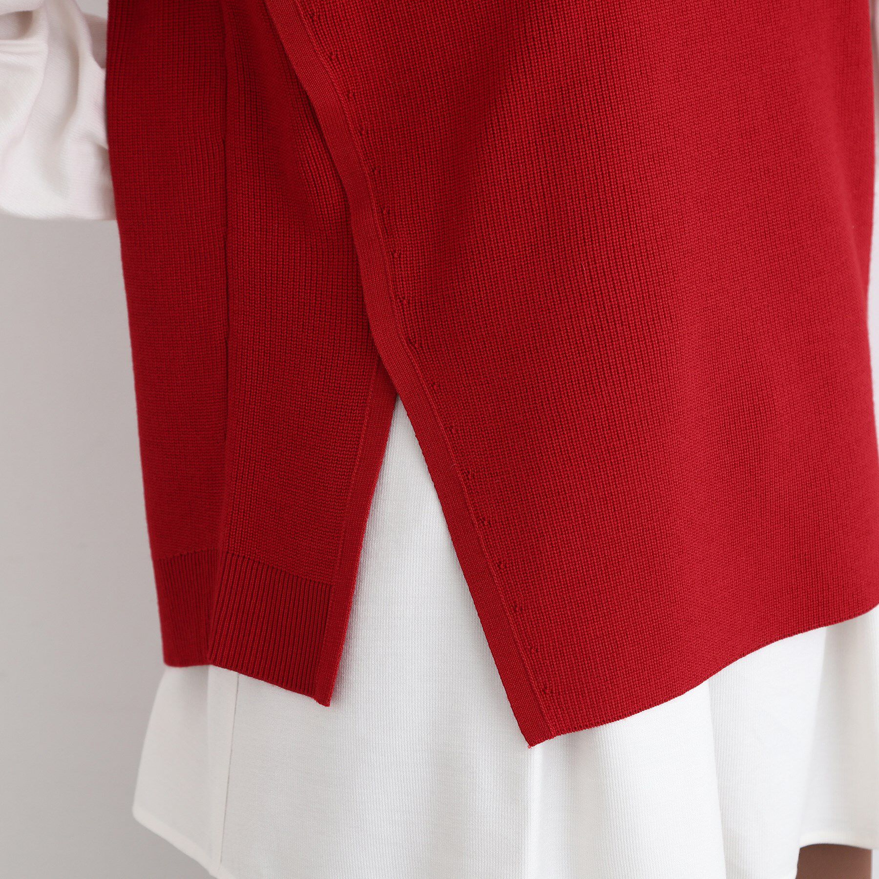 INDIVI「【洗える】アシンメトリーニットベスト」|ニット・セーター|