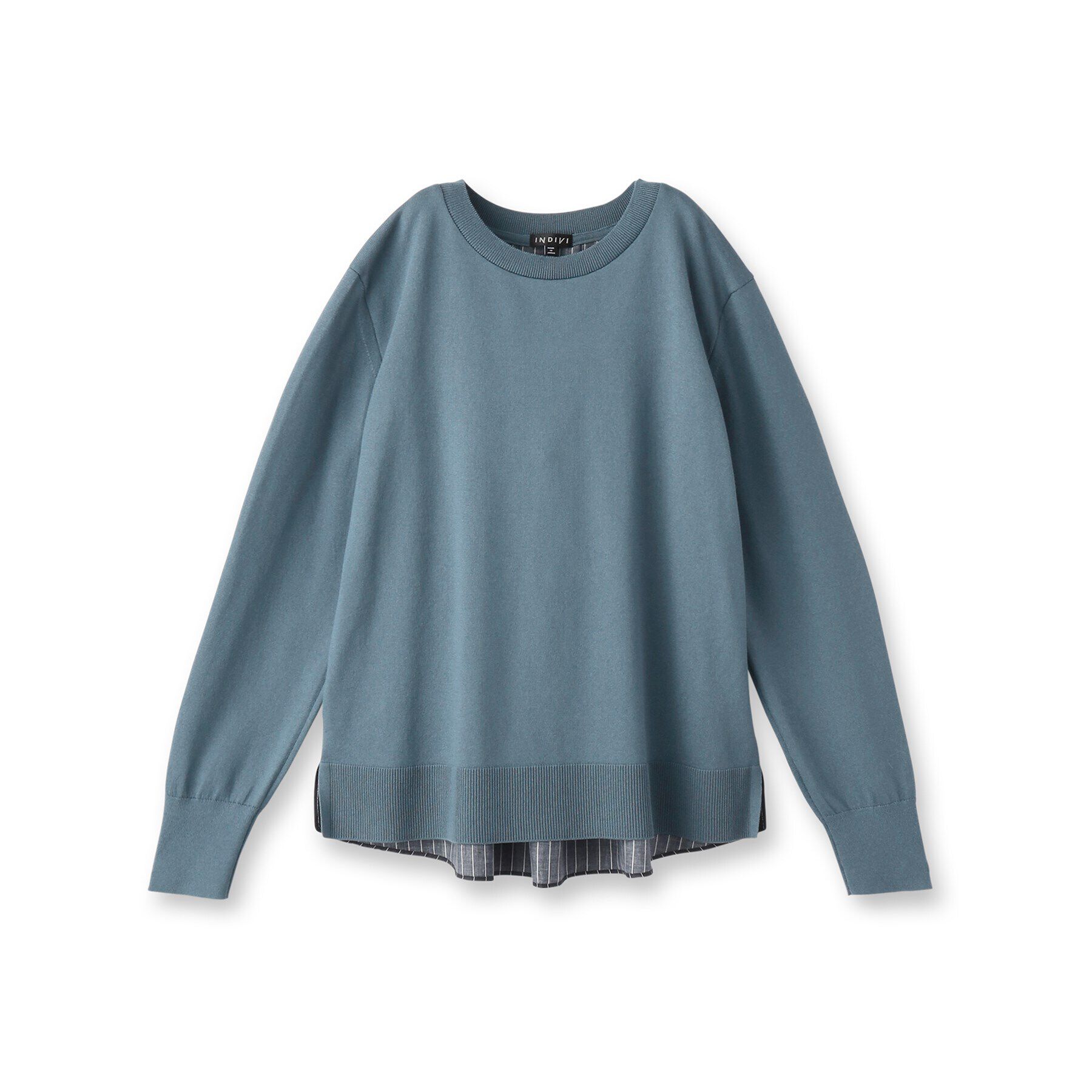 INDIVI「【洗える／バックシャン】ストライプ柄コンビニット」|ニット・セーター|