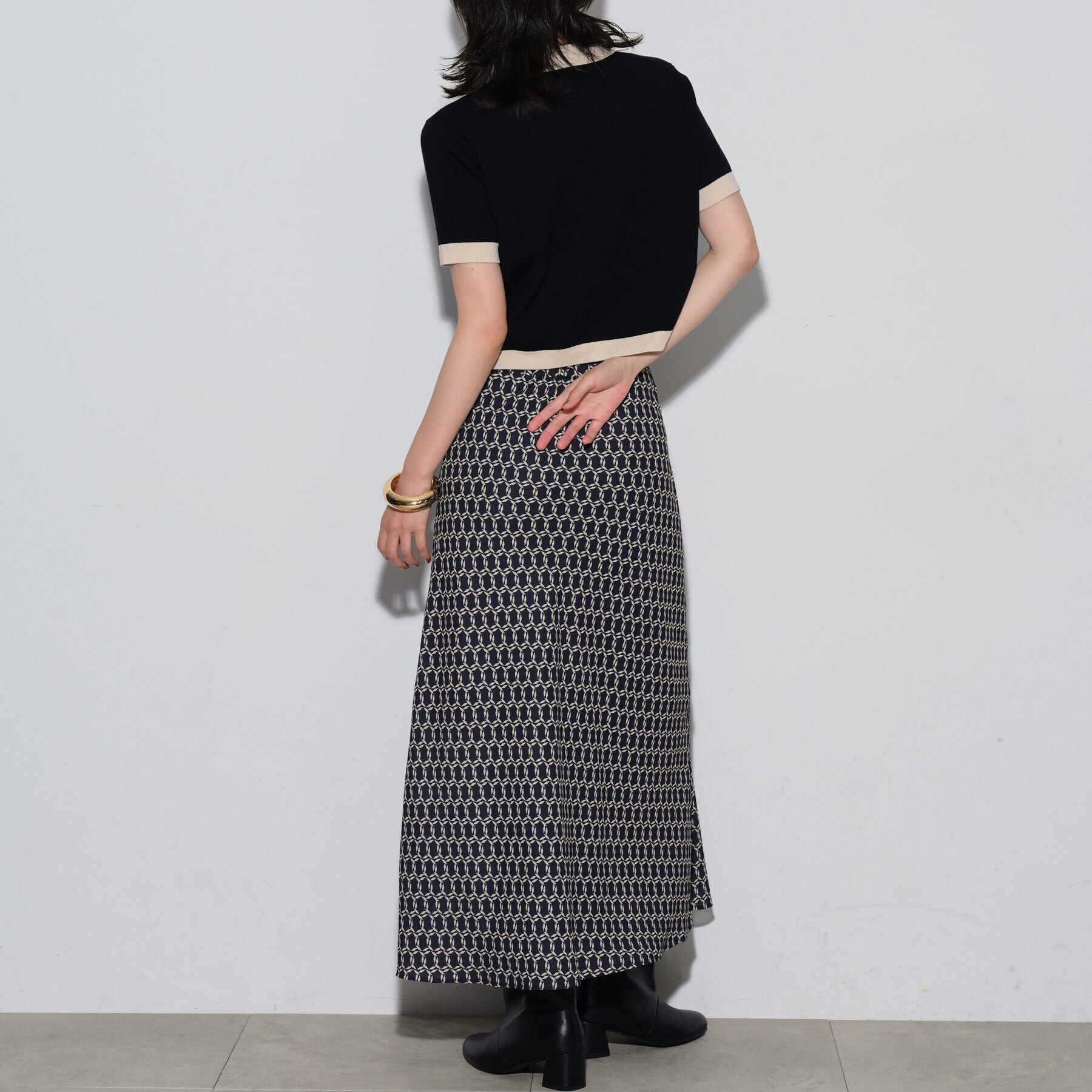 GALLEST「カラーブロッキングポロニットカーデ」|カーディガン|