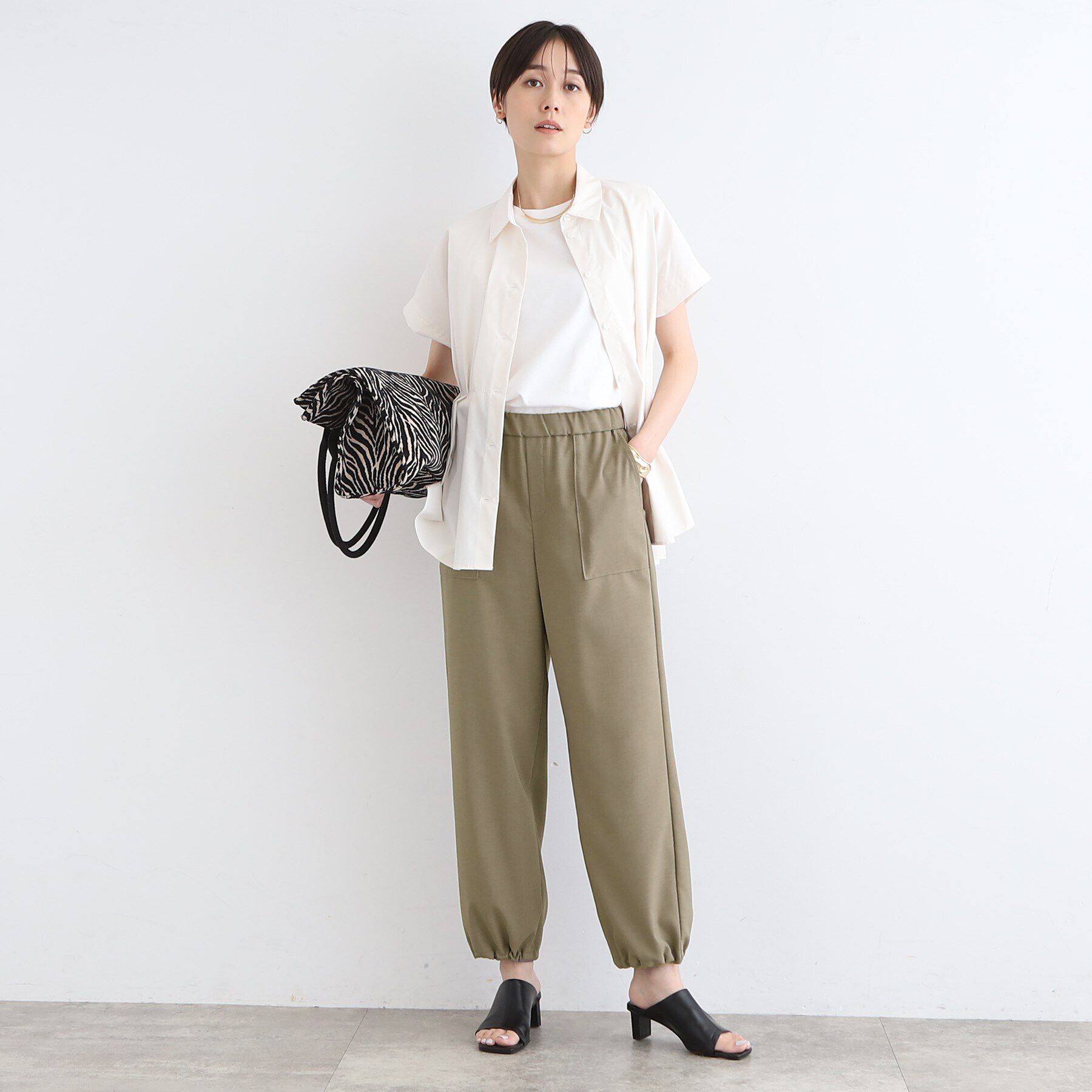 INDIVI「【洗える／2WAY】麻ライクワークパンツ」|その他|