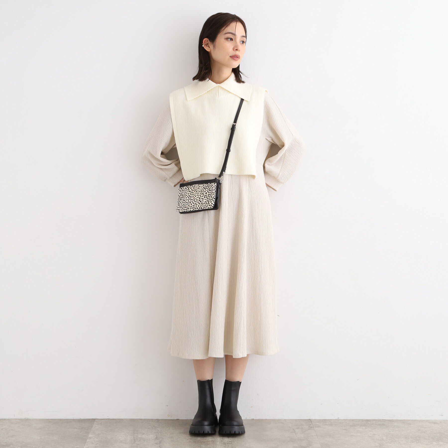 INDIVI「【洗える/UVケア/SETUP可能】ナローフレアワンピース」|ワンピース|