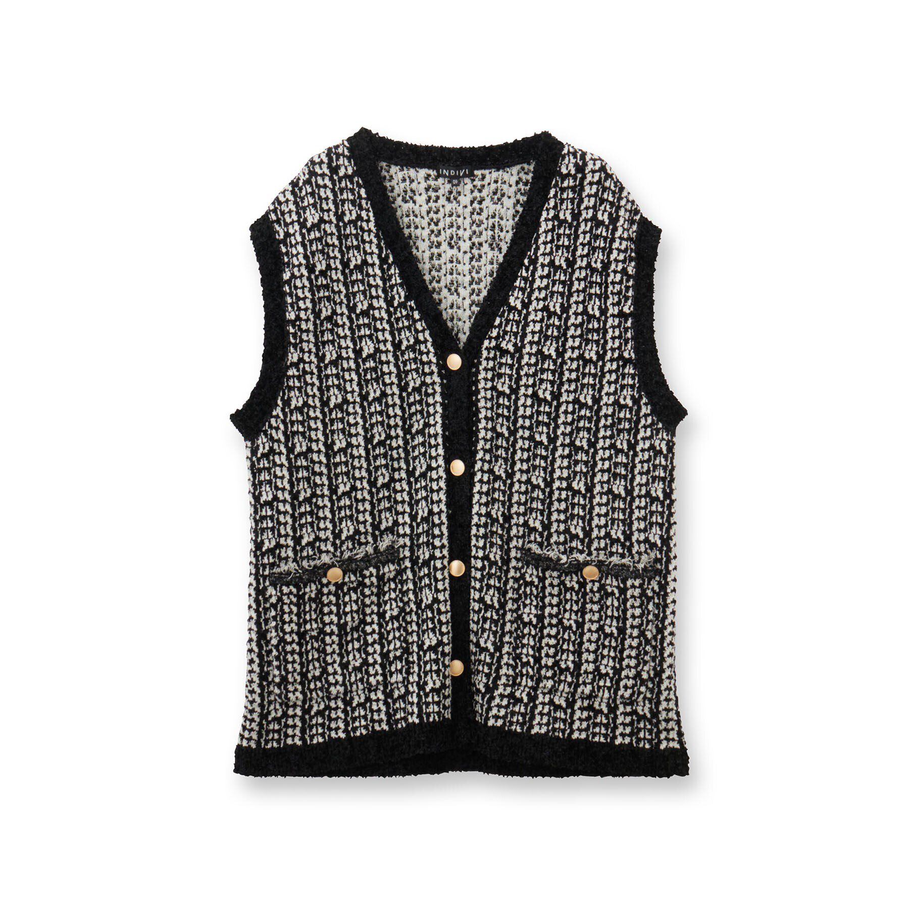 INDIVI「【洗える／映え】ツイーディーニットジレ」|ベスト・ジレ|