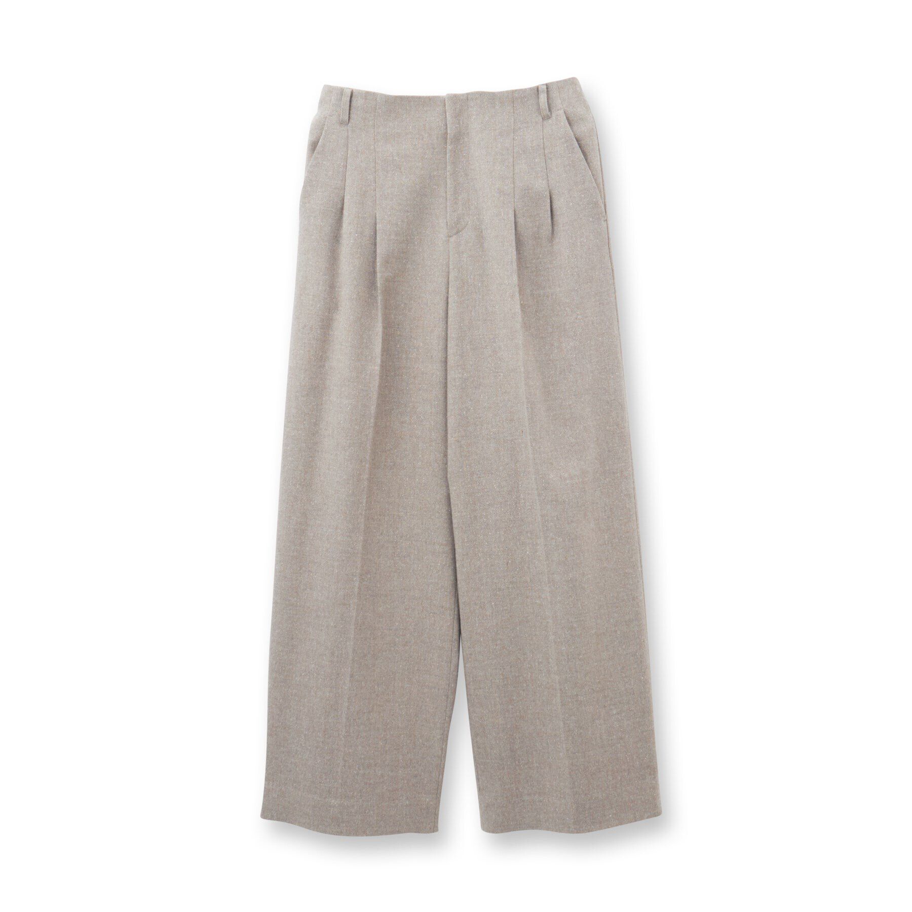 INDIVI「【ウール混】ネップヘリンボーン ワイドパンツ」|その他|