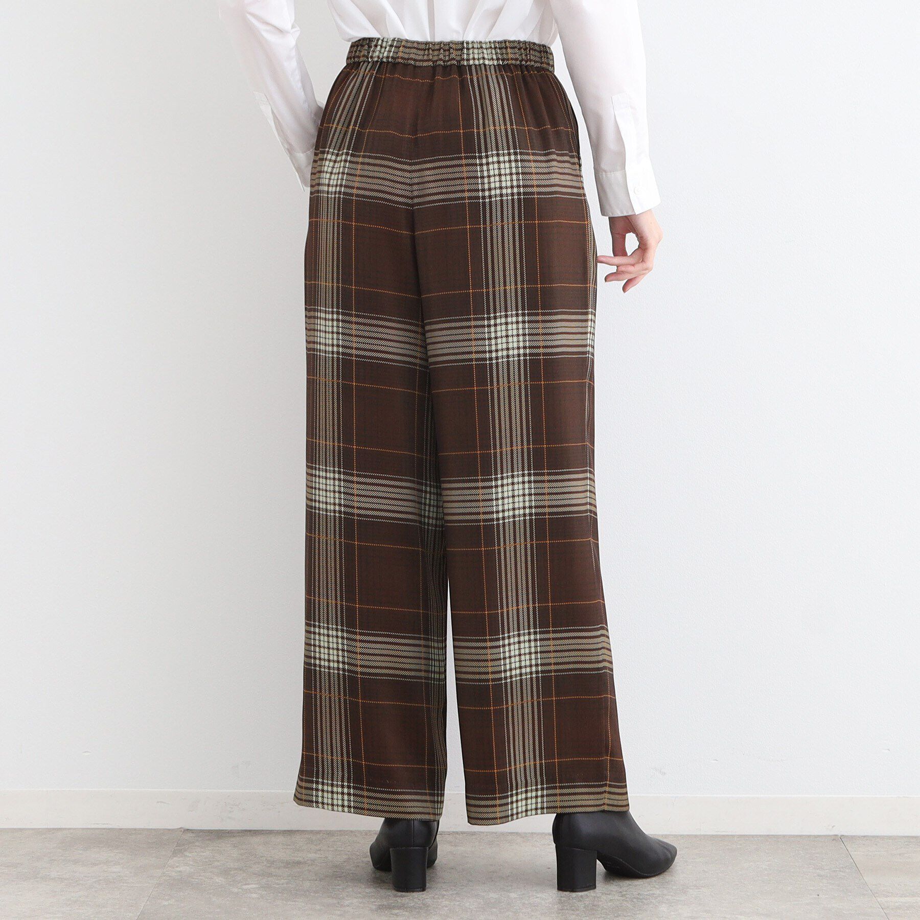 INDIVI「【洗える／ウエストゴム】グラデーションチェックパンツ」|その他|