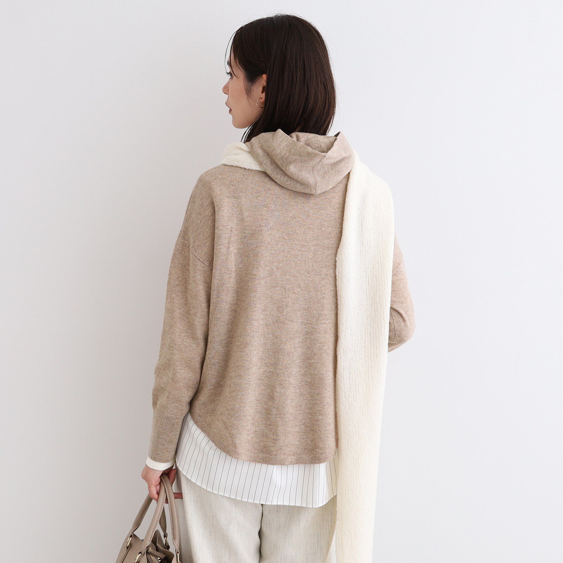 INDIVI「【カシミヤ混／洗える】フーディーニットパーカー」|ニット・セーター|