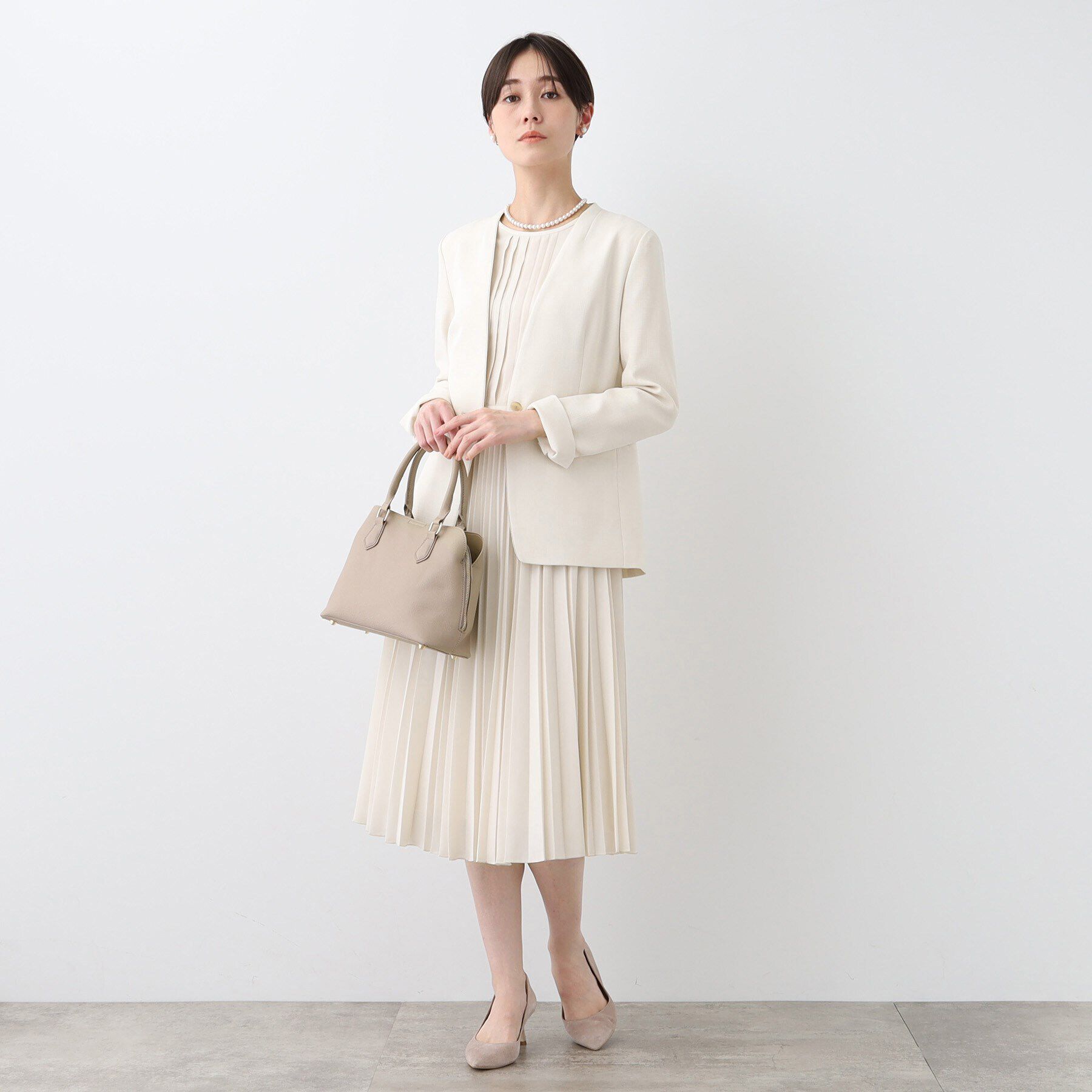 INDIVI「【洗える】スタイルUPプリーツワンピース」|ワンピース|