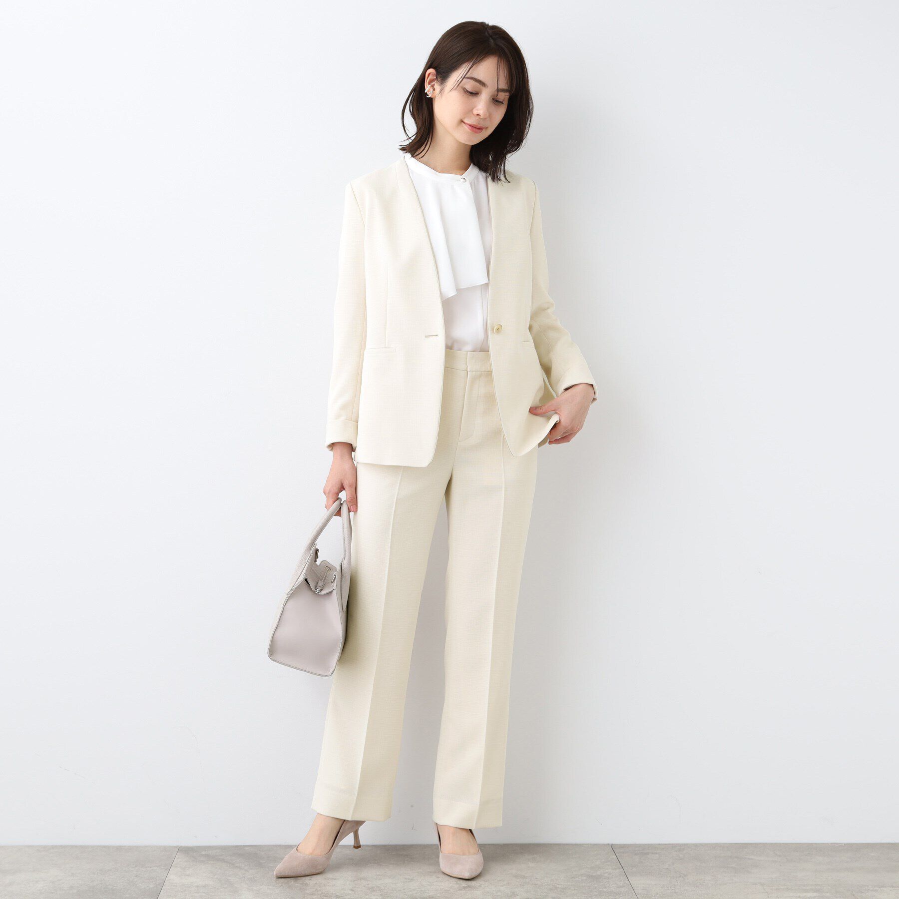 INDIVI「【洗える／スーツ】ノーカラージャケット」|スーツ|