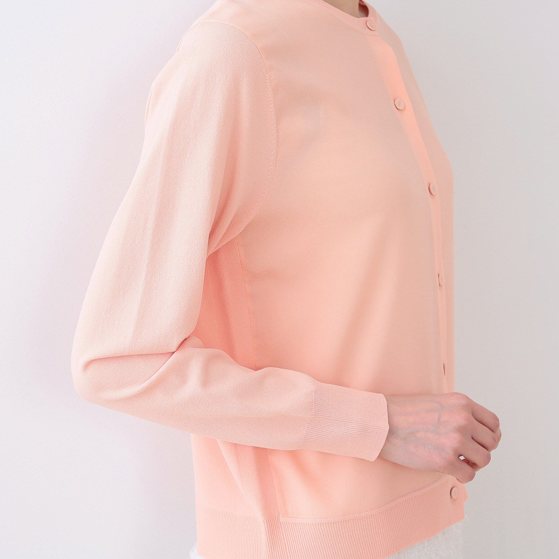 INDIVI「【洗える】ブラウスコンビ ニットカーディガン」|カーディガン|