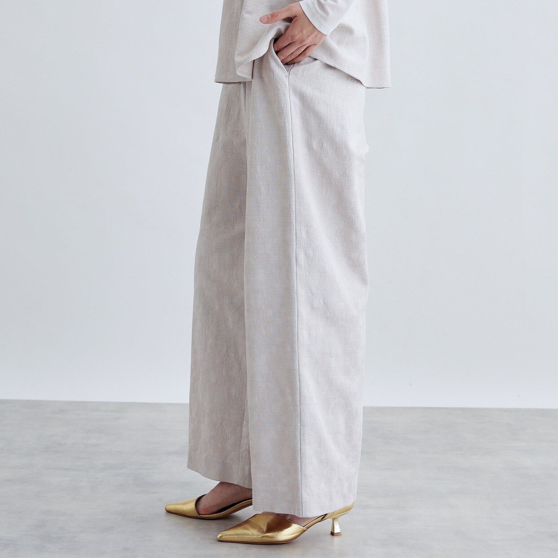 GALLEST「【セレモニー/セットアップ可能】フローラルジャカードパンツ」|その他|ライトグレー(011