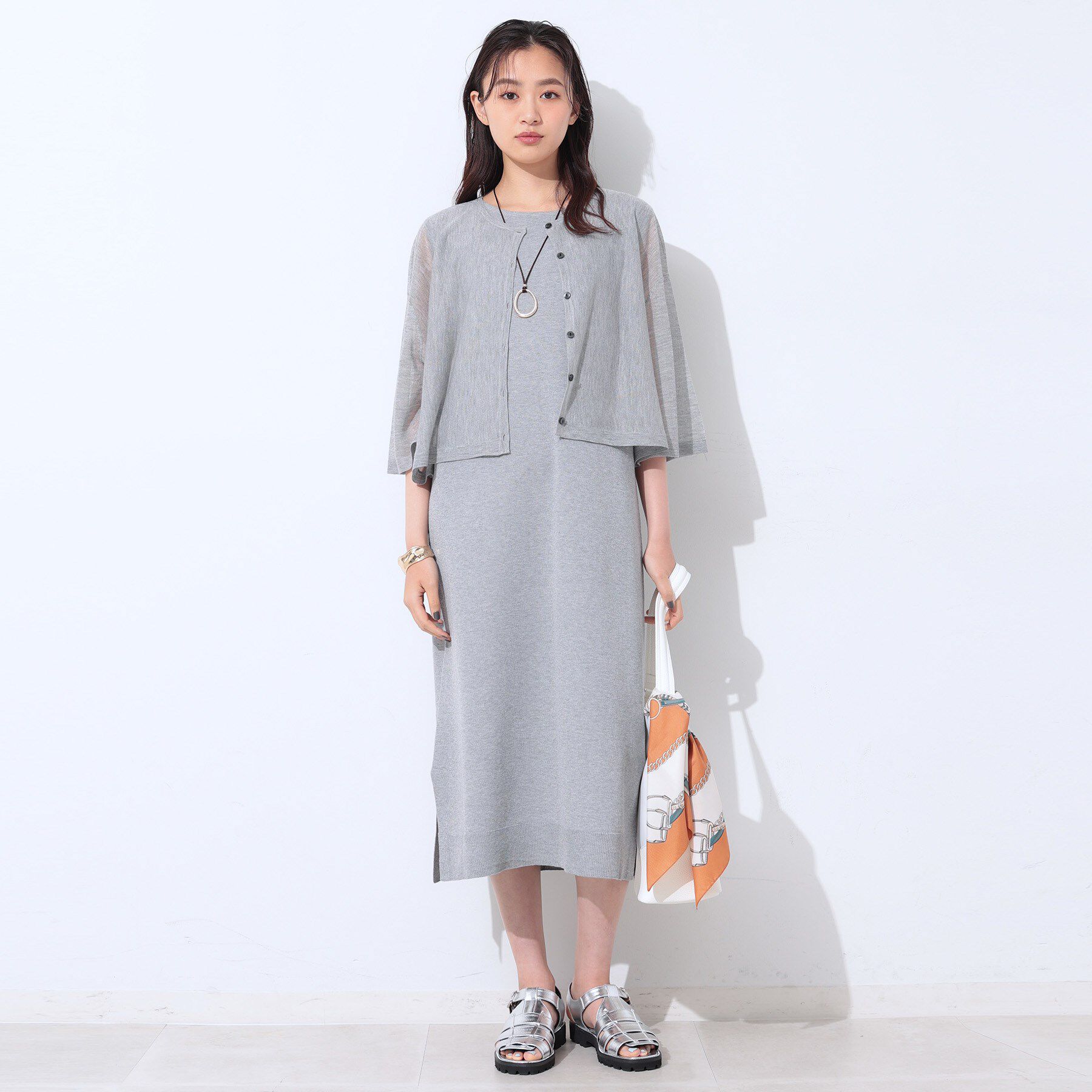 INDIVI「【2点セット】前後2WAYニットワンピース」|ワンピース|