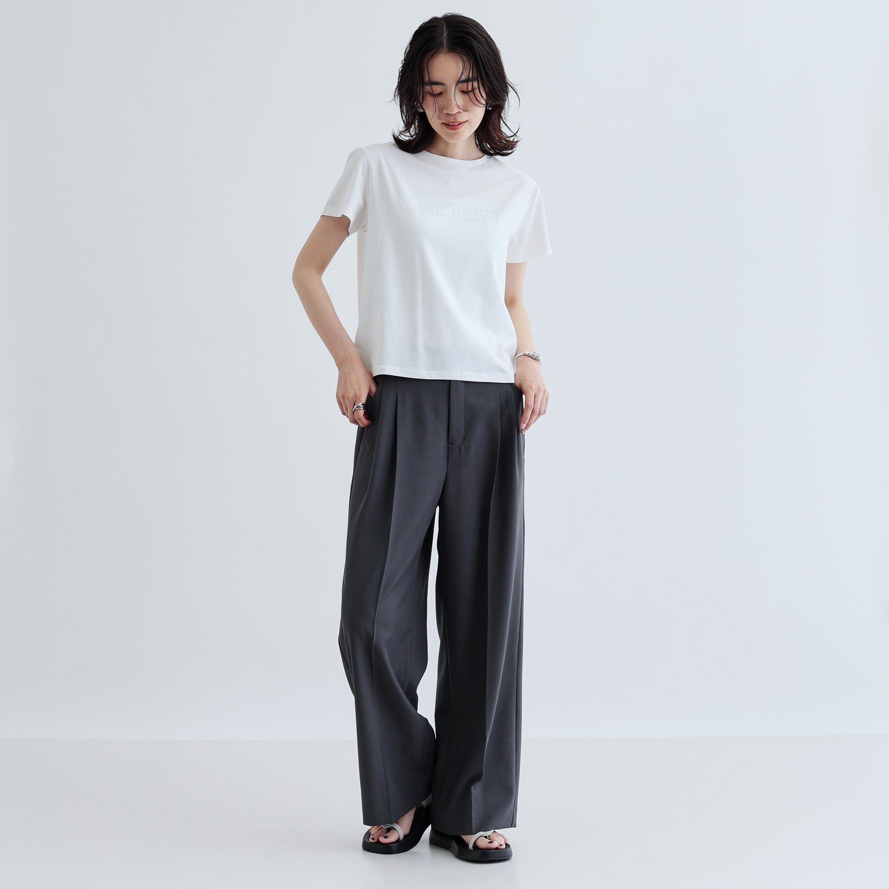 GALLEST「パール調ロゴTシャツ」|Tシャツ・カットソー|