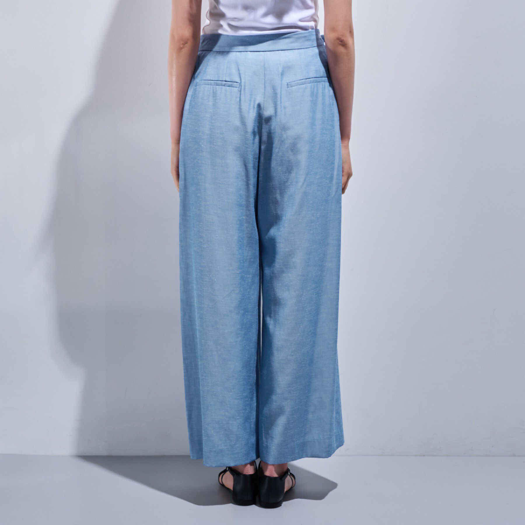 INDIVI「【日本製／SETUP可能】ソフトダンガリーワイドパンツ」|その他|