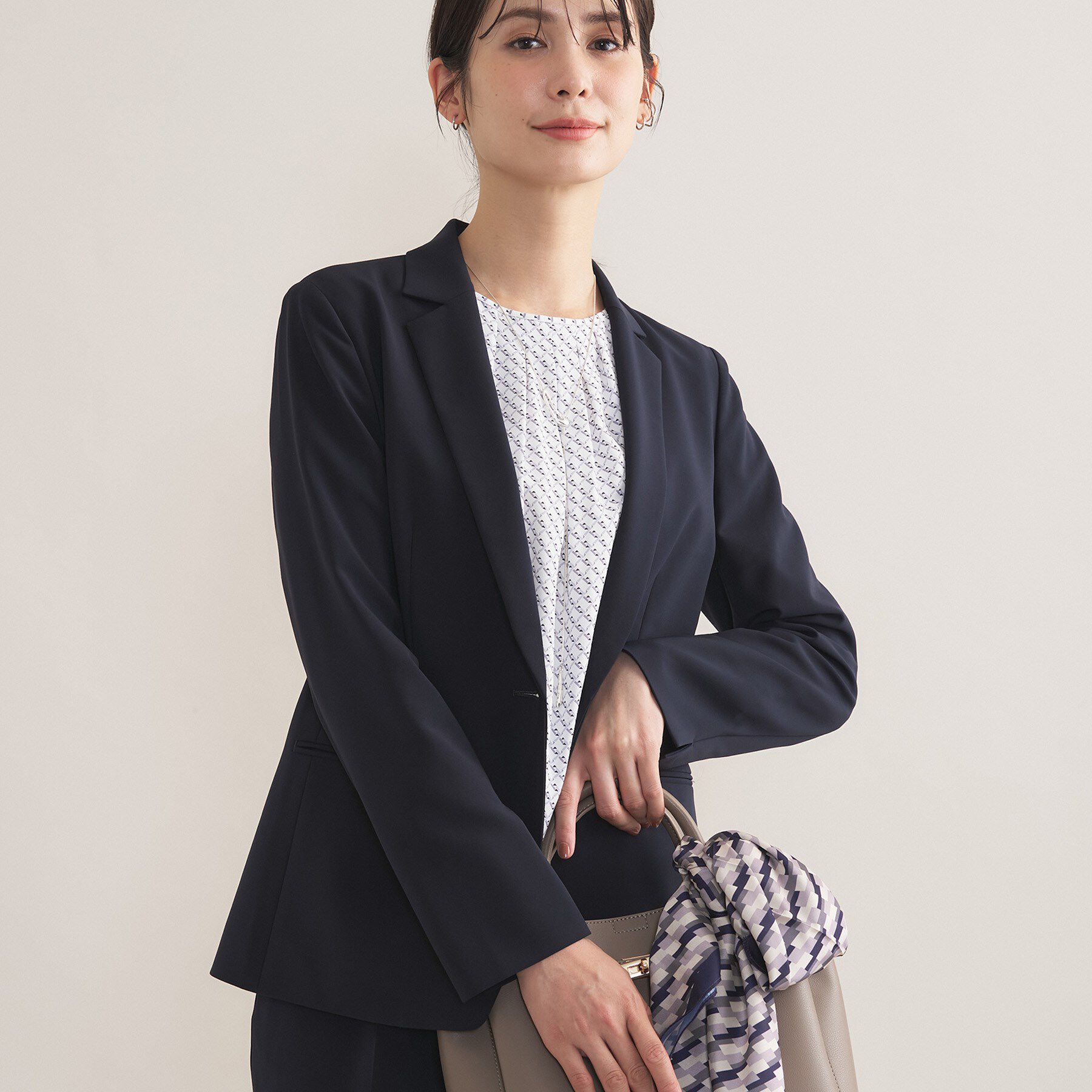 INDIVI「【通勤スーツ／洗える】ストレッチテーラードカラージャケット」|スーツ|