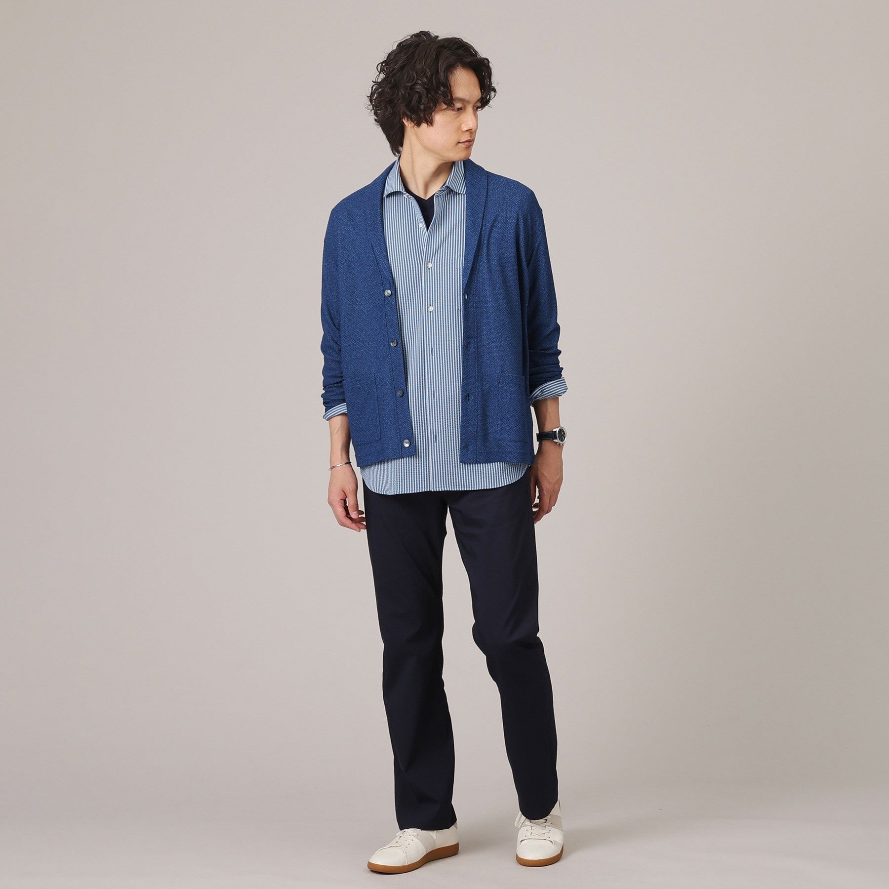 TAKEO KIKUCHI「【抗菌防臭／7分袖】サッカージャージ ストライプシャツ」|シャツ・ブラウス|