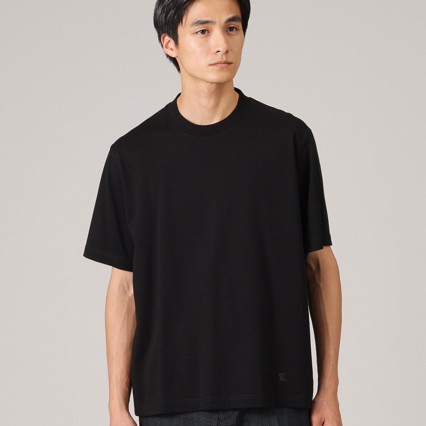 TAKEO KIKUCHI「【抗菌防臭】ジャケットインナー 半袖 カットソー」|Tシャツ・カットソー|ブラック(019)