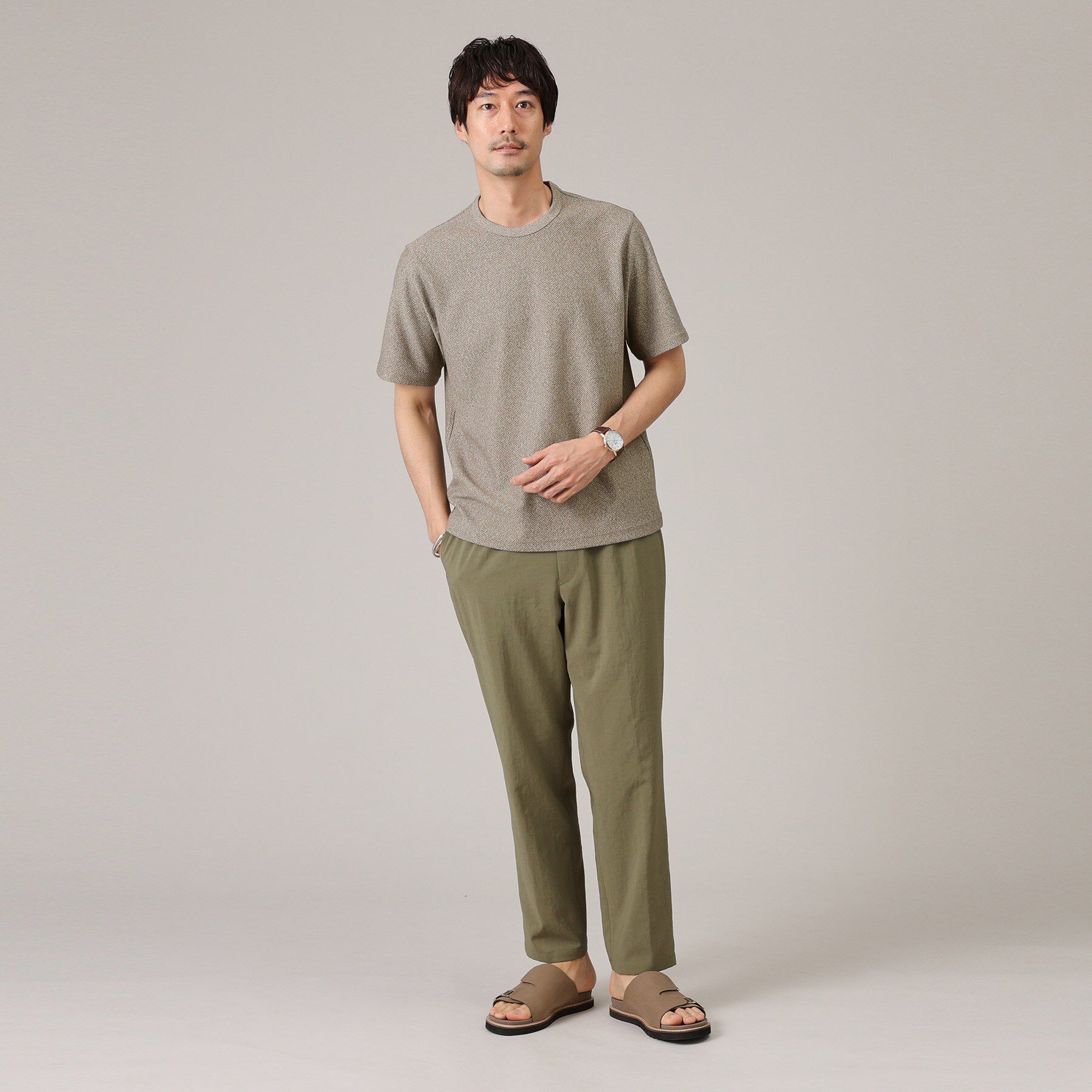 TAKEO KIKUCHI「【尾州織/Made in JAPAN】メランジ Tシャツ」|Tシャツ・カットソー|