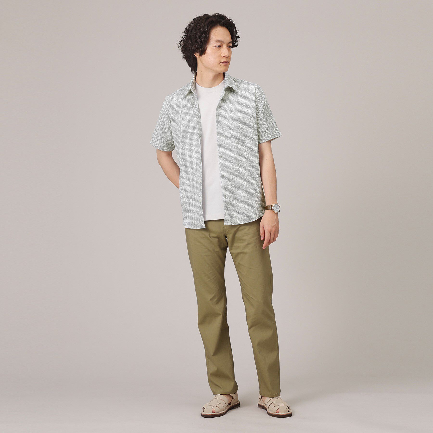 TAKEO KIKUCHI「【無地・チェック・ボタニカル柄】リップル シャツ」|シャツ・ブラウス|