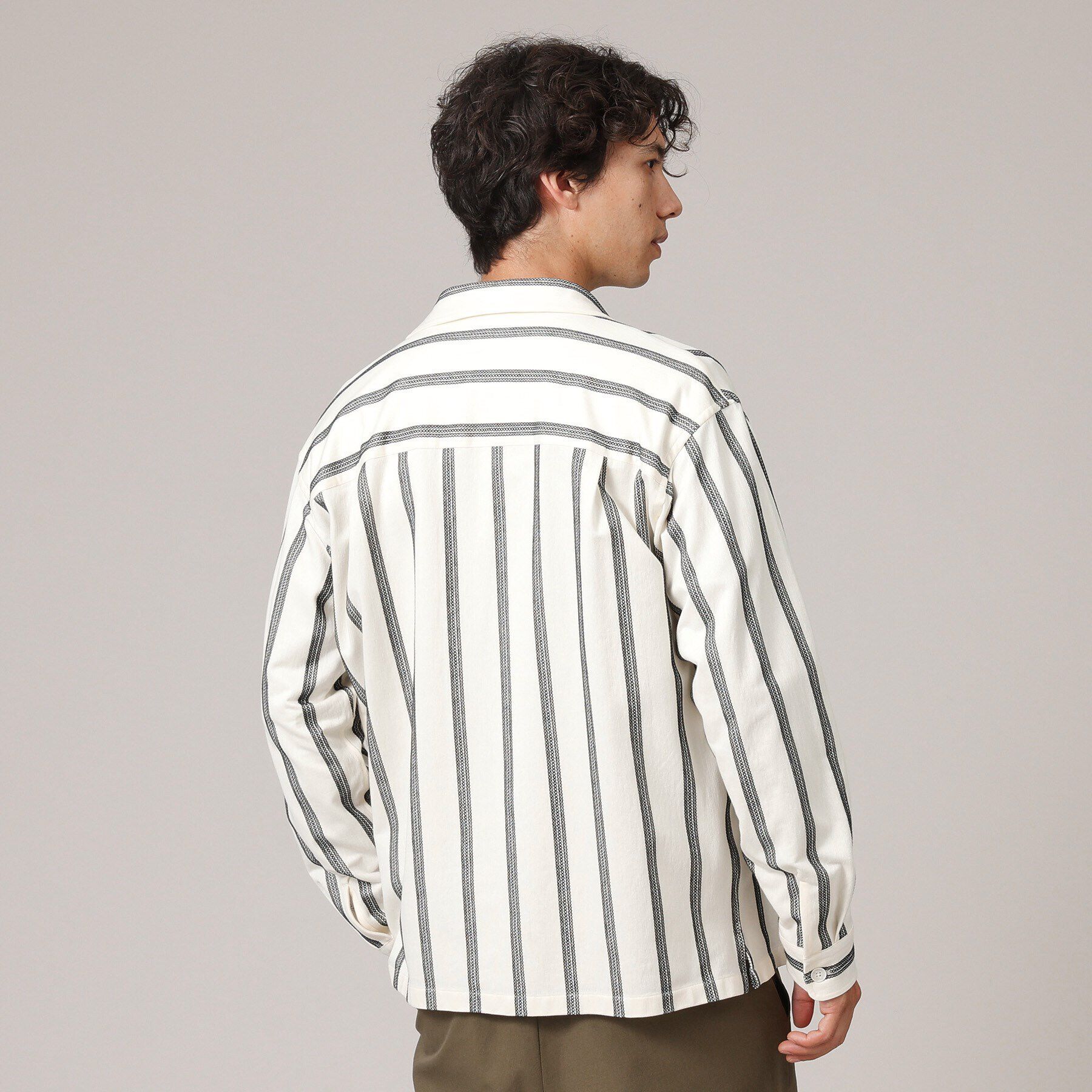 TAKEO KIKUCHI「カラミ ストライプ ジャージー シャツ」|シャツ・ブラウス|