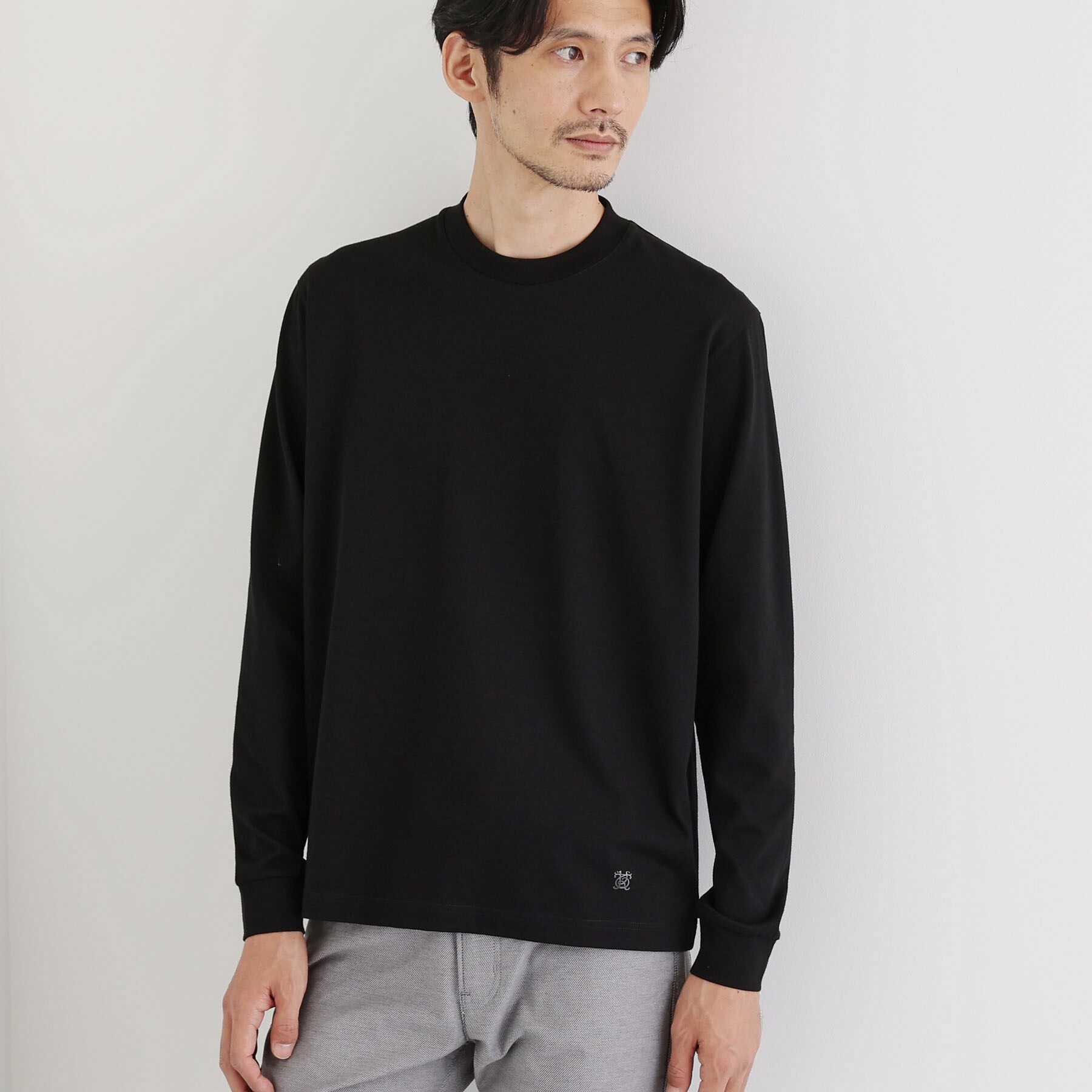 TAKEO KIKUCHI「【抗菌防臭/ジャケット対応】テーラード 長袖Tシャツ」|Tシャツ・カットソー|ブラック(019)