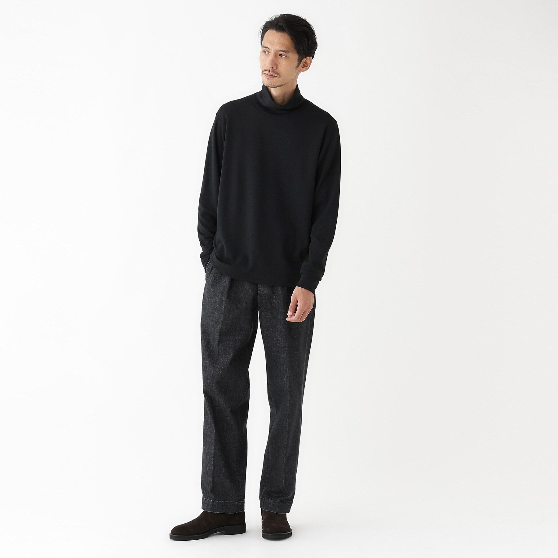 TAKEO KIKUCHI「【THE FLAGSHIP】ウール混 オフネック プルオーバー」|Tシャツ・カットソー|