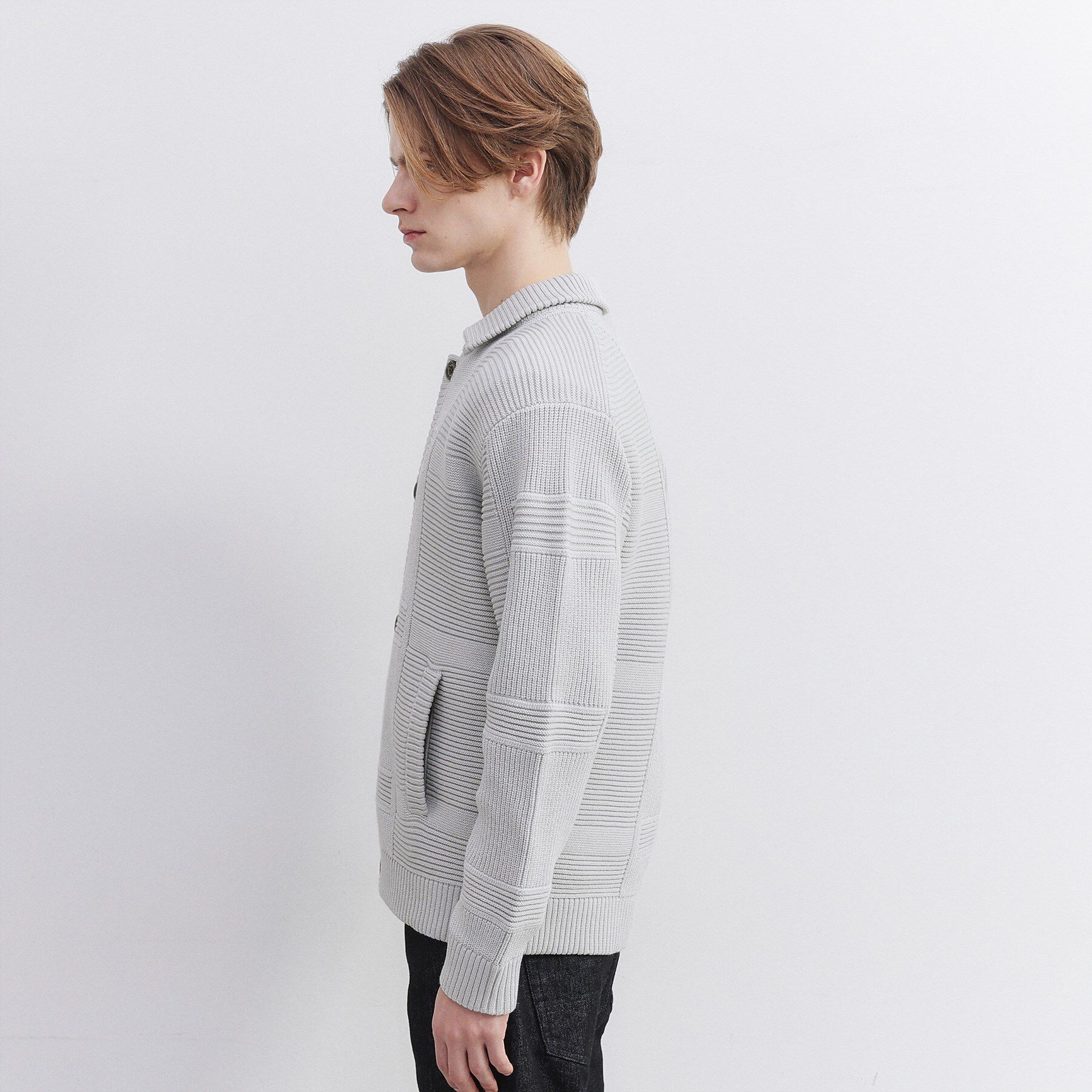 TAKEO KIKUCHI「畦編みチェック ニットカーディガン」|カーディガン|