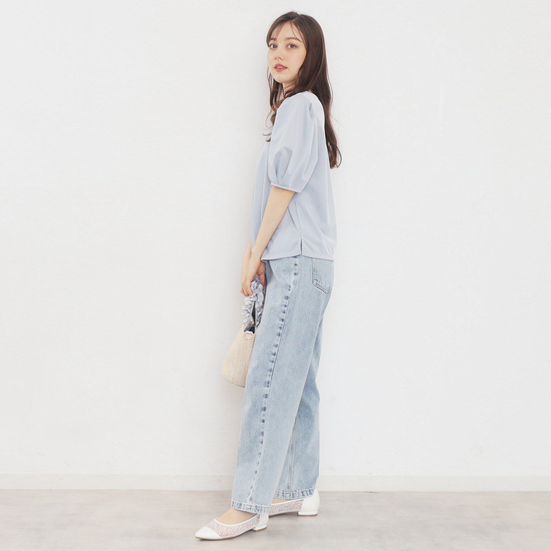 index「ストライプタックスリーブトップス【吸水速乾/洗濯機洗い可】」|Tシャツ・カットソー|