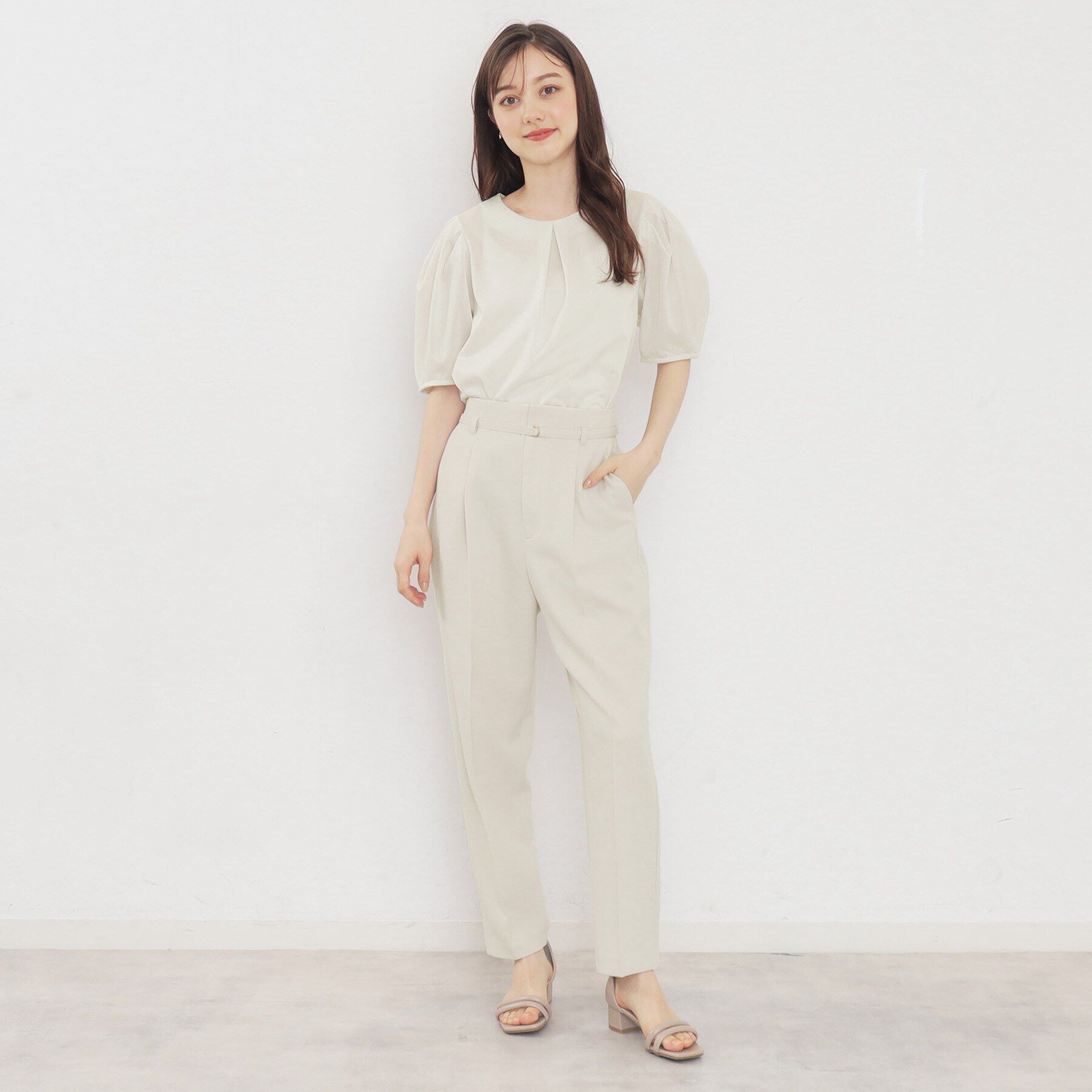 index「ストライプタックスリーブトップス【吸水速乾/洗濯機洗い可】」|Tシャツ・カットソー|