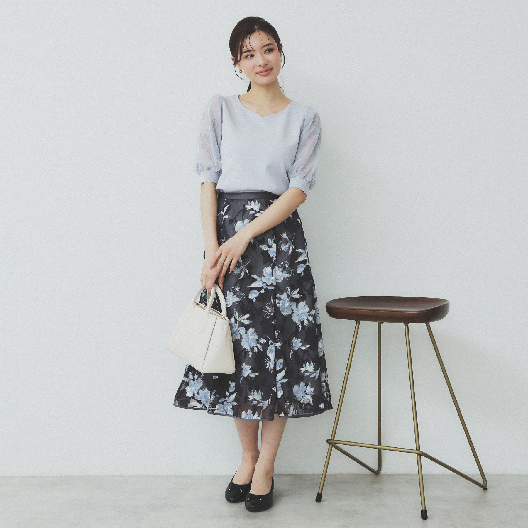 index「チュールレーススリーブニット【洗濯機洗い可】」|ニット・セーター|