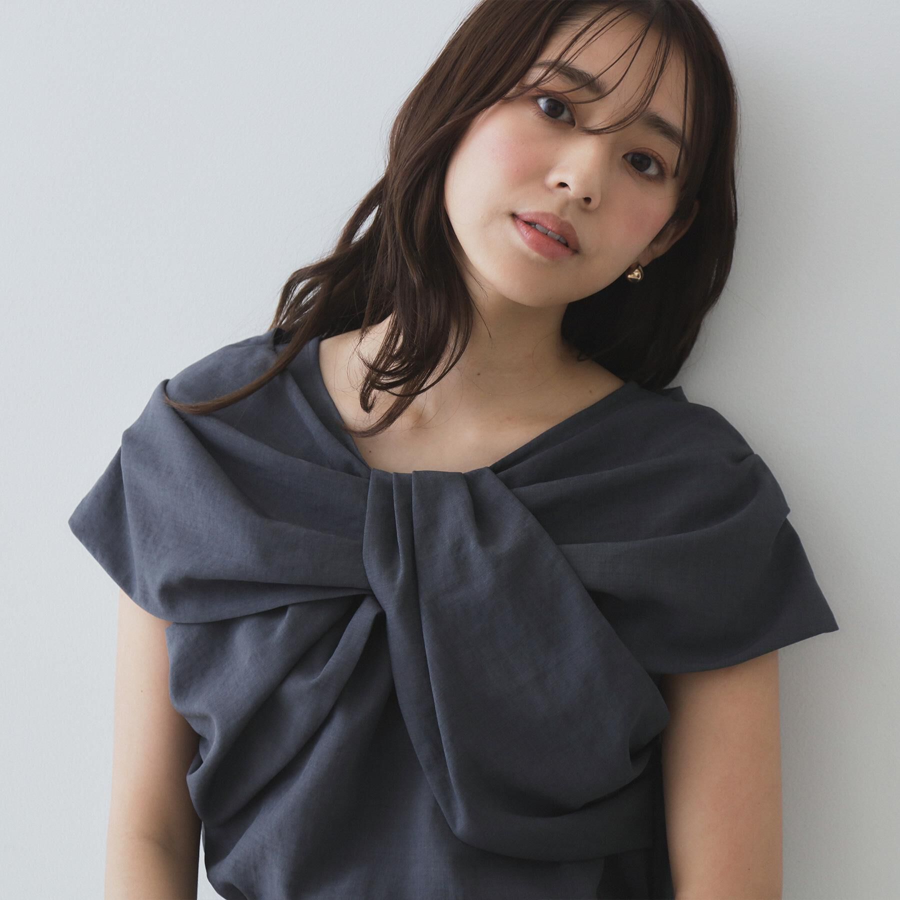 index「ビッグリボンショールブラウス【洗濯機洗い可/吸水速乾/防シワ/抗ピル/イージーアイロン】」|シャツ・ブラウス|