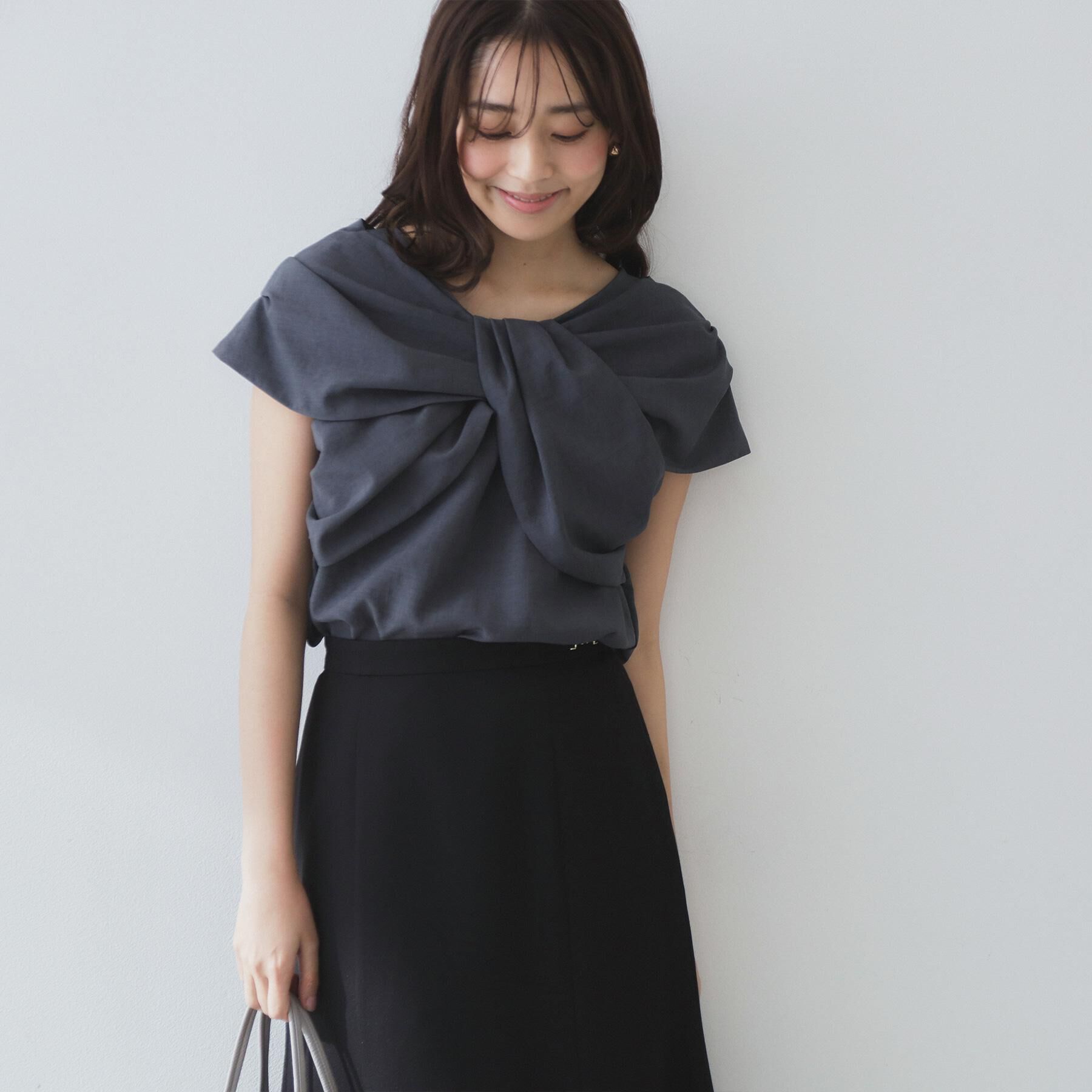 index「ビッグリボンショールブラウス【洗濯機洗い可/吸水速乾/防シワ/抗ピル/イージーアイロン】」|シャツ・ブラウス|