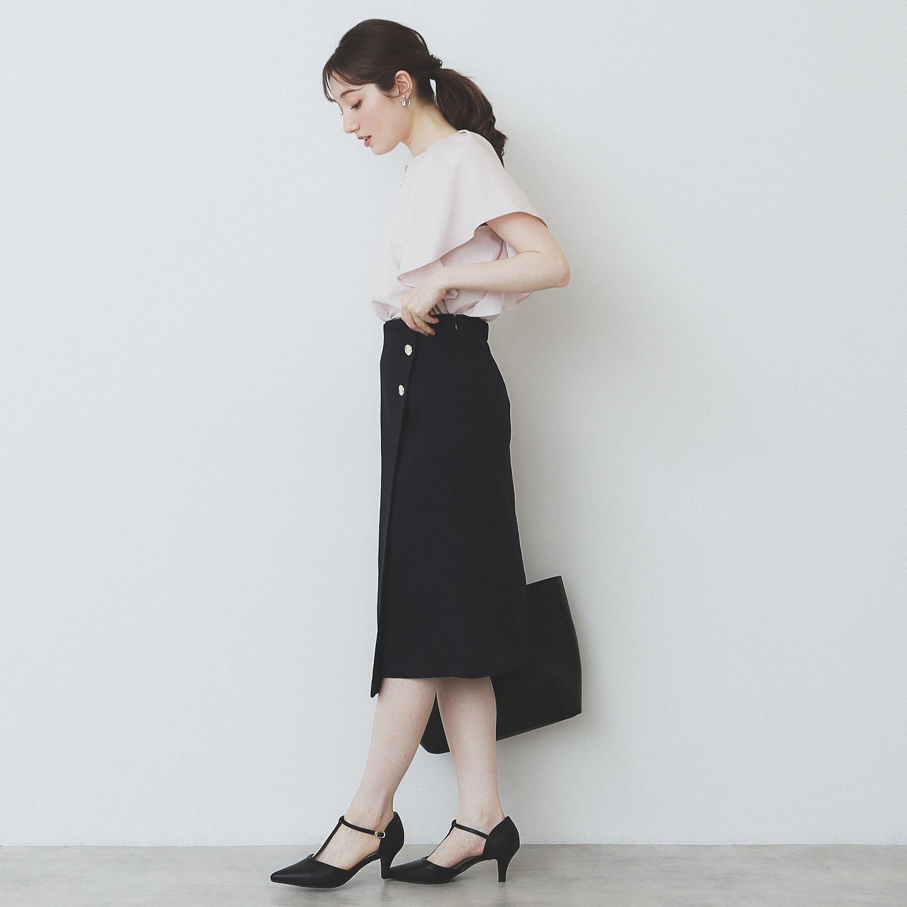 index「《丈が選べる》麻調ラップタイトスカート【洗濯機洗い可/イージーアイロン】」|スカート|