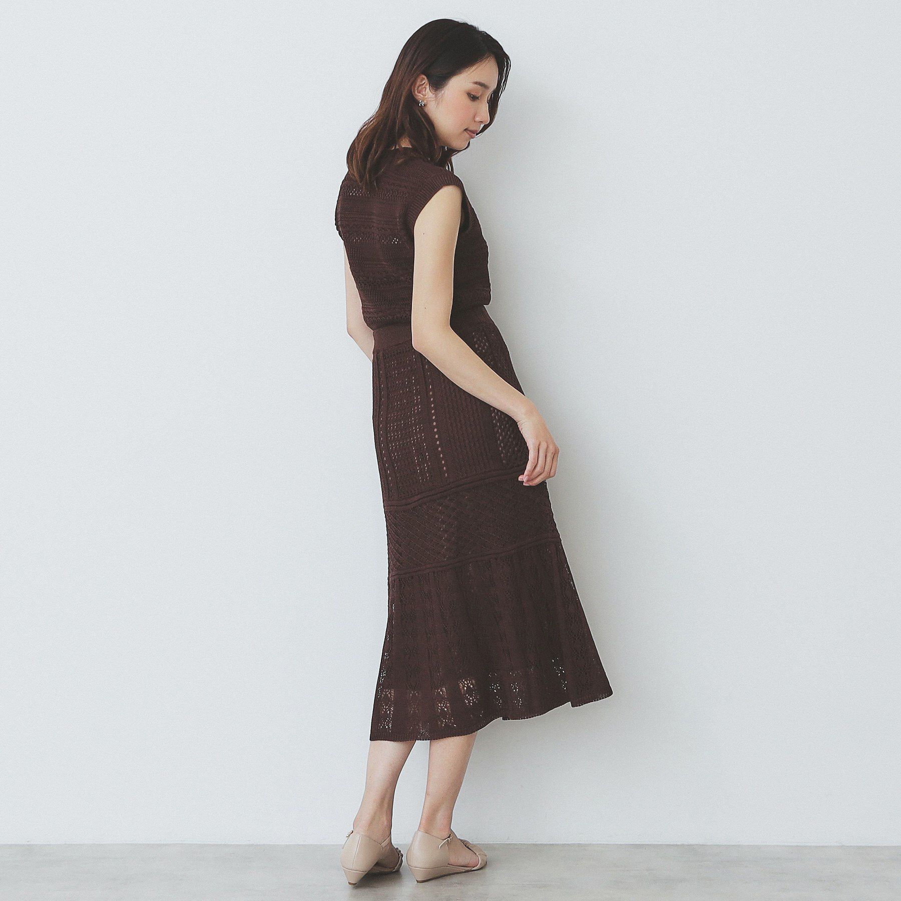 index「透かし編みノースリーブニット/セットアップ対応【洗濯機洗い可】」|ニット・セーター|