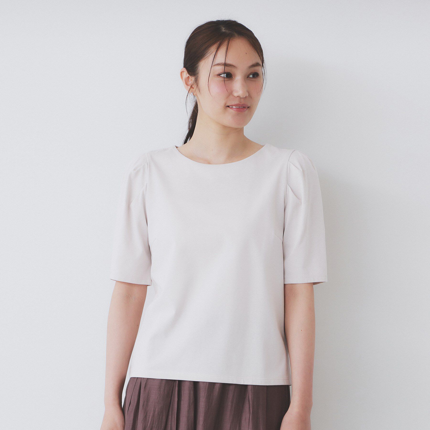 index「《7色展開/XS-LLサイズ》多機能タックスリーブトップス【汗ジミ防止/吸水速乾/接触冷感/UVケア」|Tシャツ・カットソー|