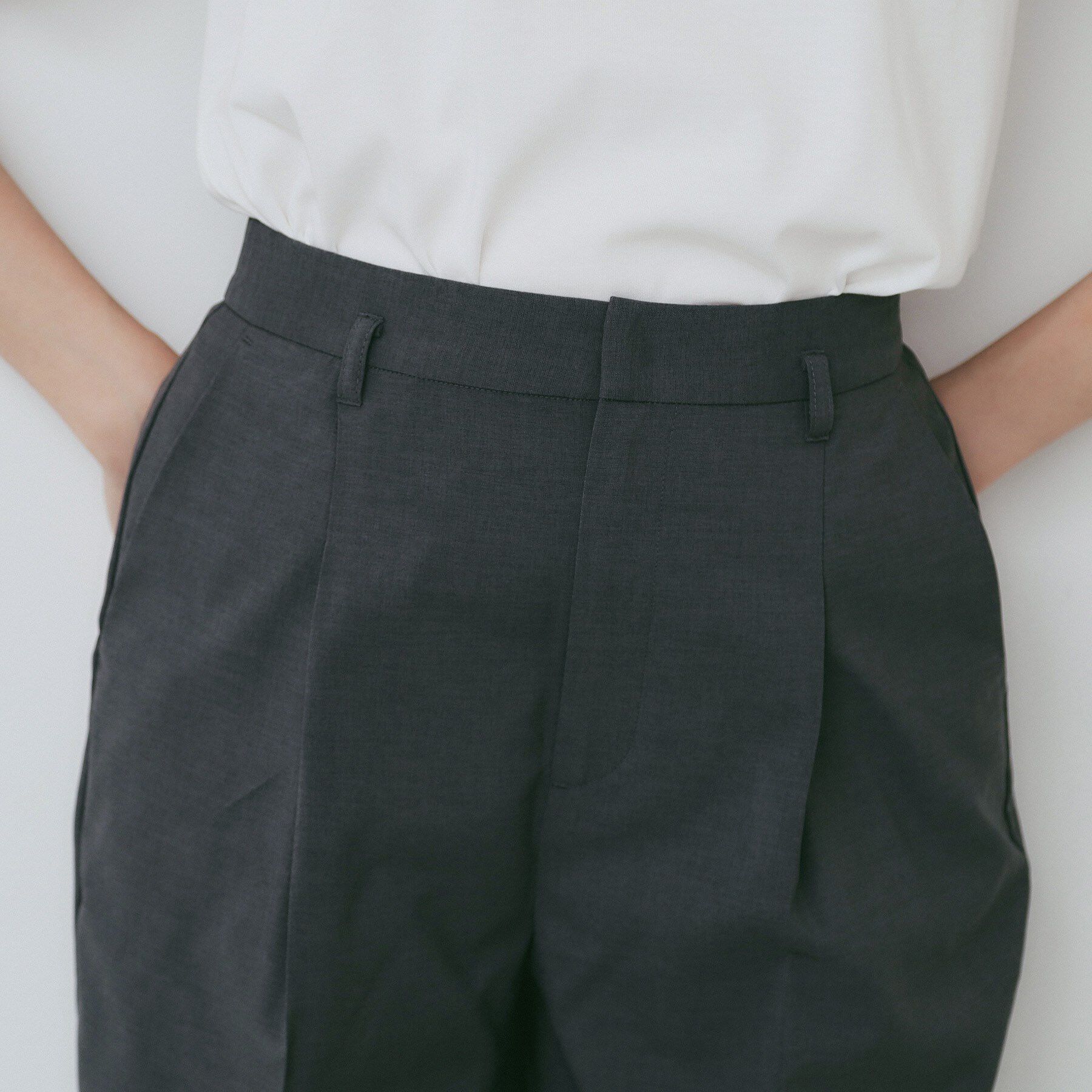 index「ベルト付きストレッチテーパードパンツ/セットアップ可【洗濯機洗い可/吸水速乾/接触冷感】」|その他|